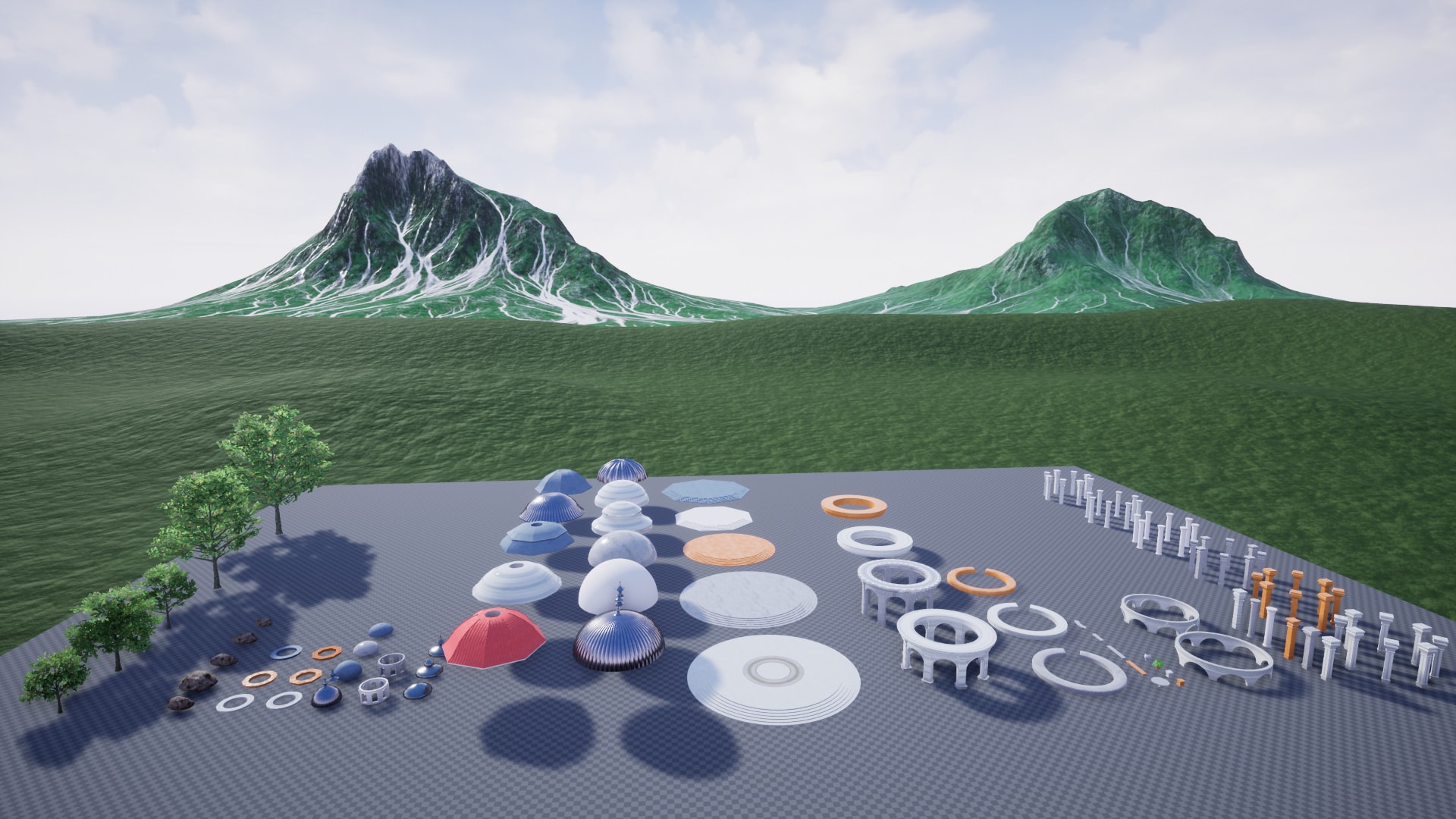 Park with gazebos in Environments UE Marketplace