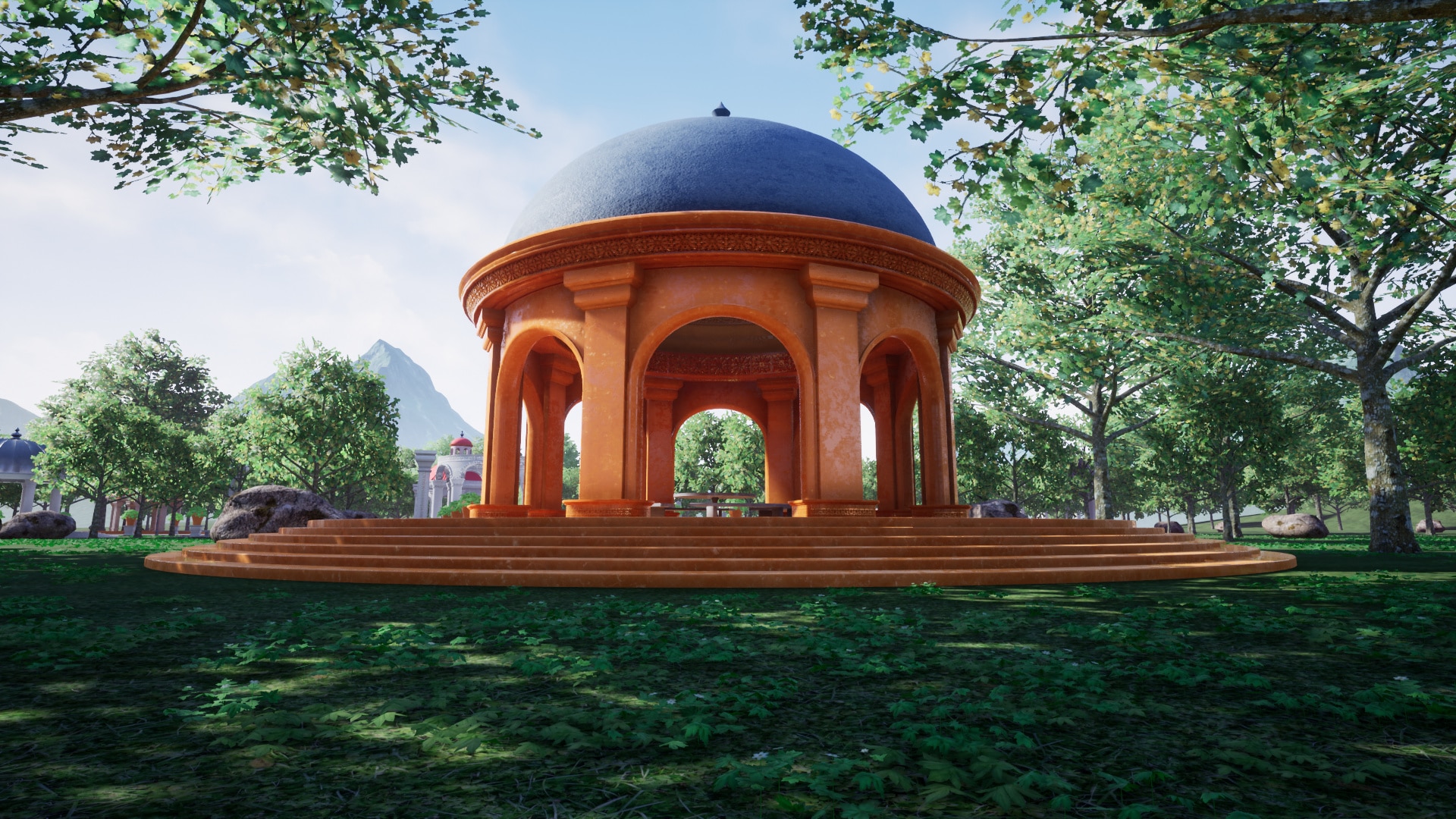 Park with gazebos in Environments UE Marketplace