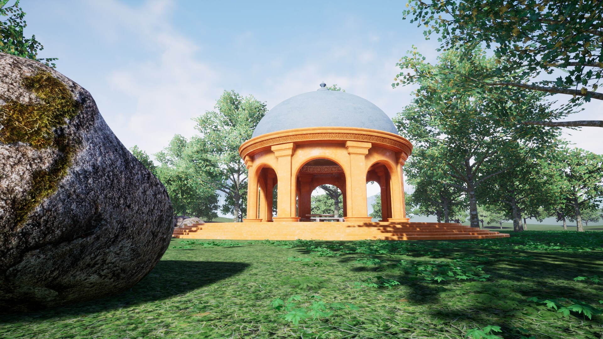 Park with gazebos in Environments UE Marketplace