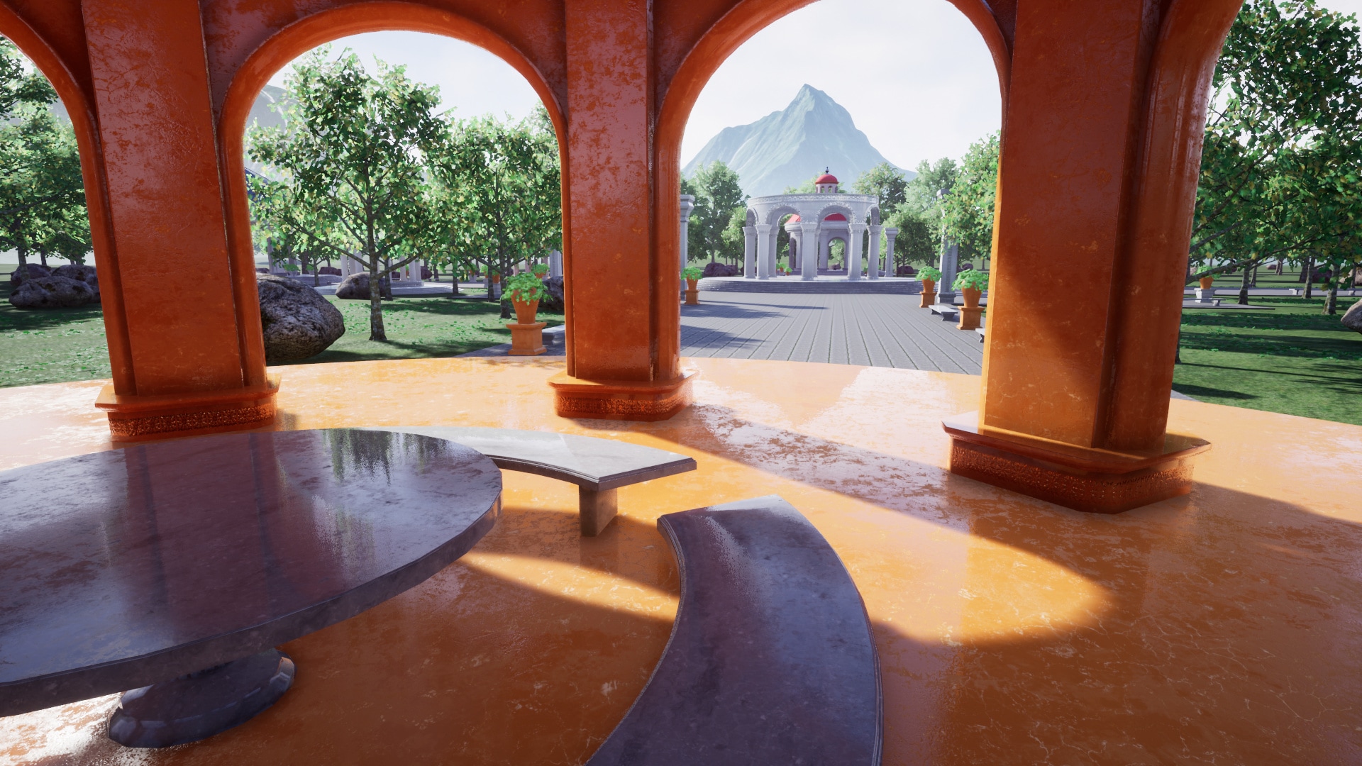 Park with gazebos in Environments UE Marketplace