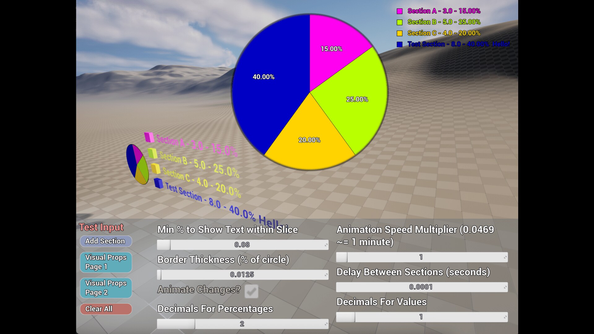 Charts Pro Pie Chart - 2D AND 3D w/ animations in Blueprints - UE ...