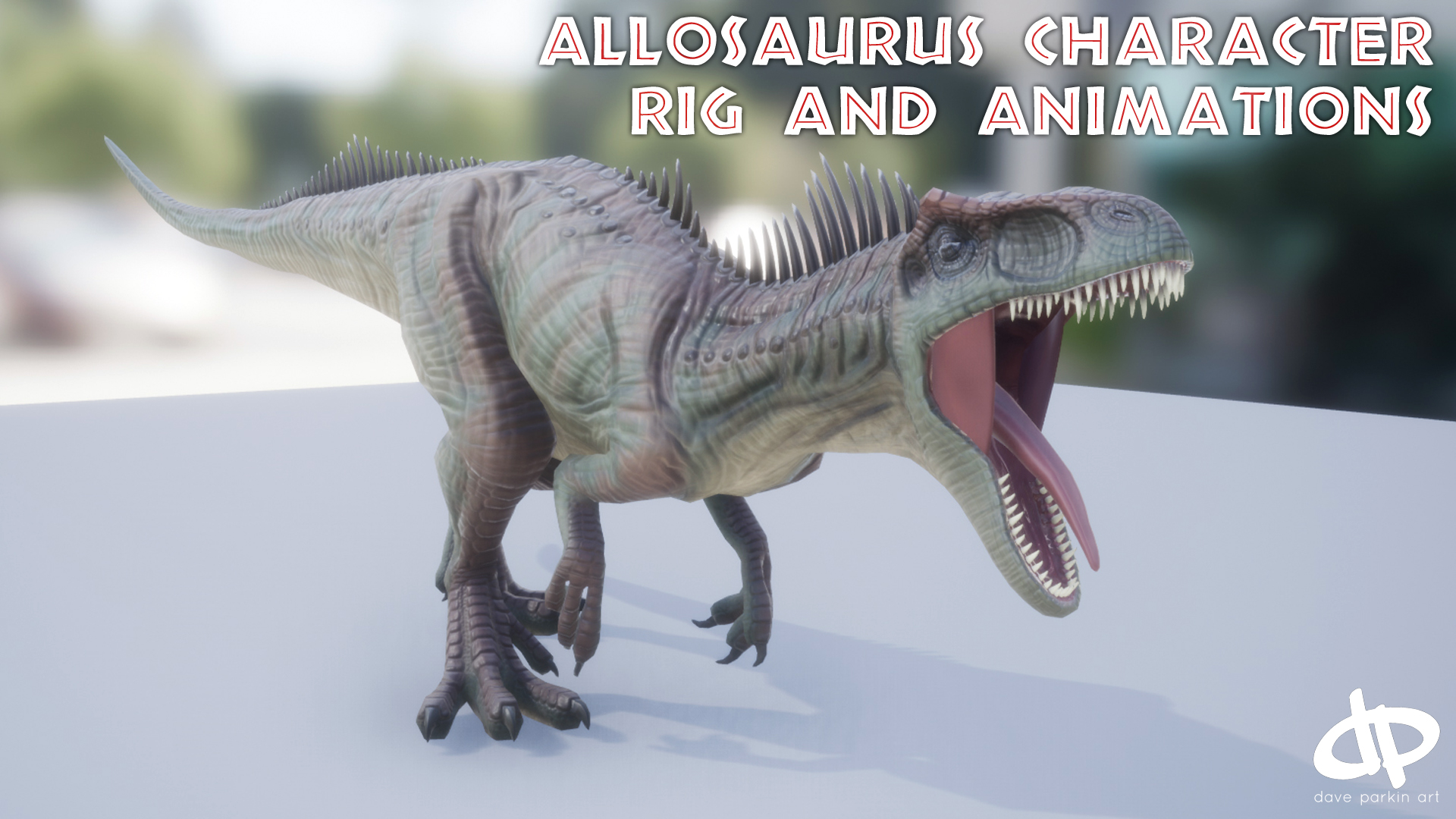 Allosaurus Dinosaur Character Rig and Animations