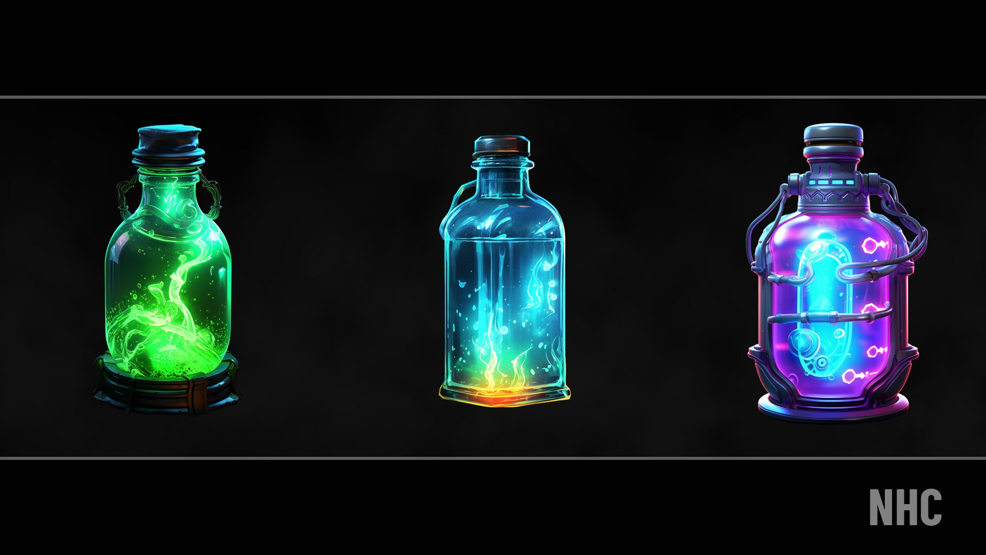 NHC – Fluorescent Bottle Icons