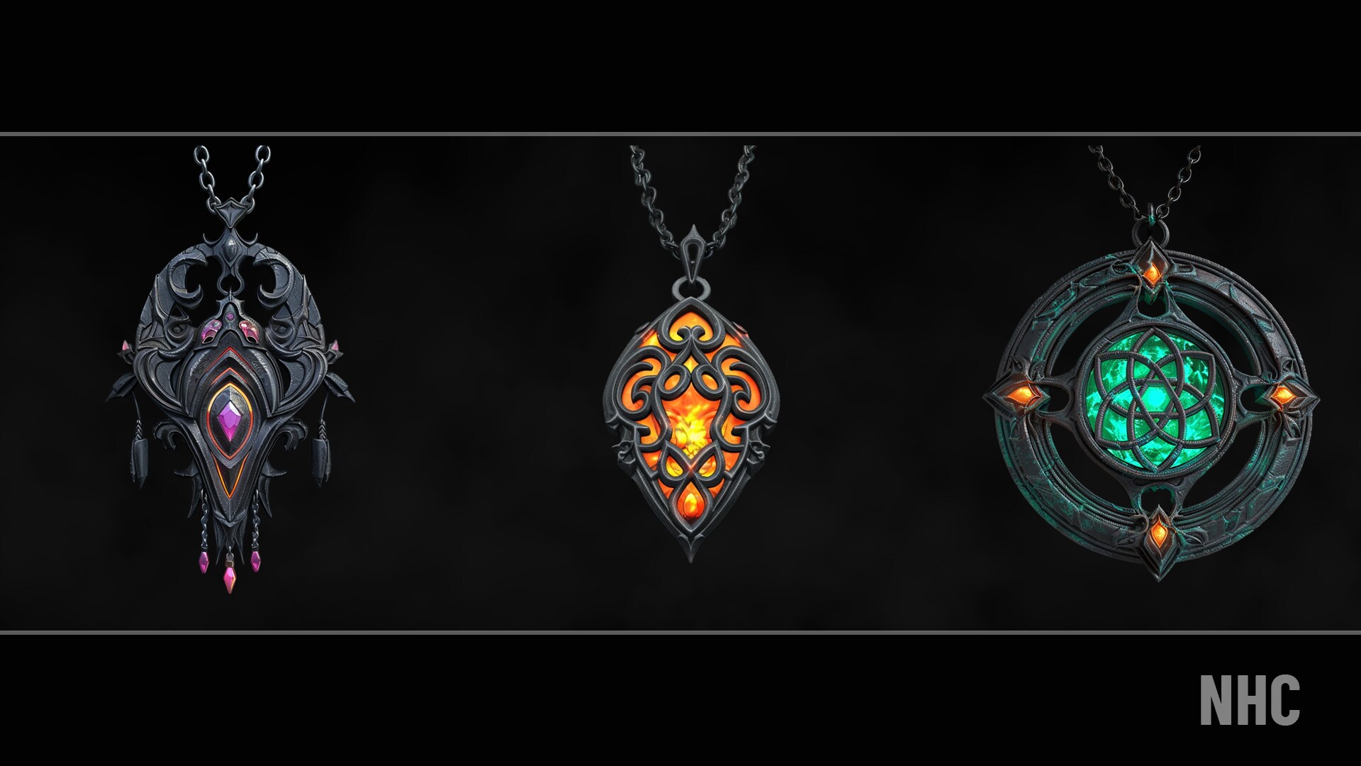 在二维资源创建的NHC Neon Medieval Amulets 虚幻引擎商城