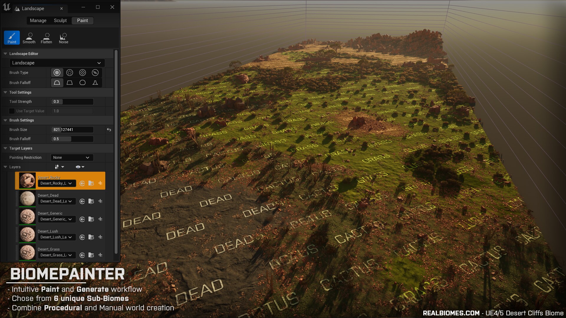 RB - RealBiomes Desert Cliffs Biome - Monument Valley (Trees, Grass