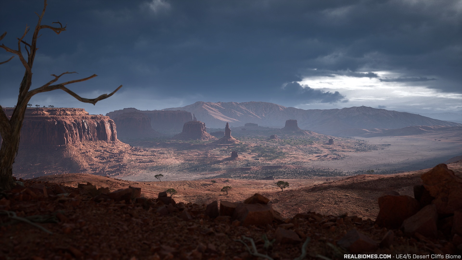 RB - RealBiomes Desert Cliffs Biome - Monument Valley (Trees, Grass