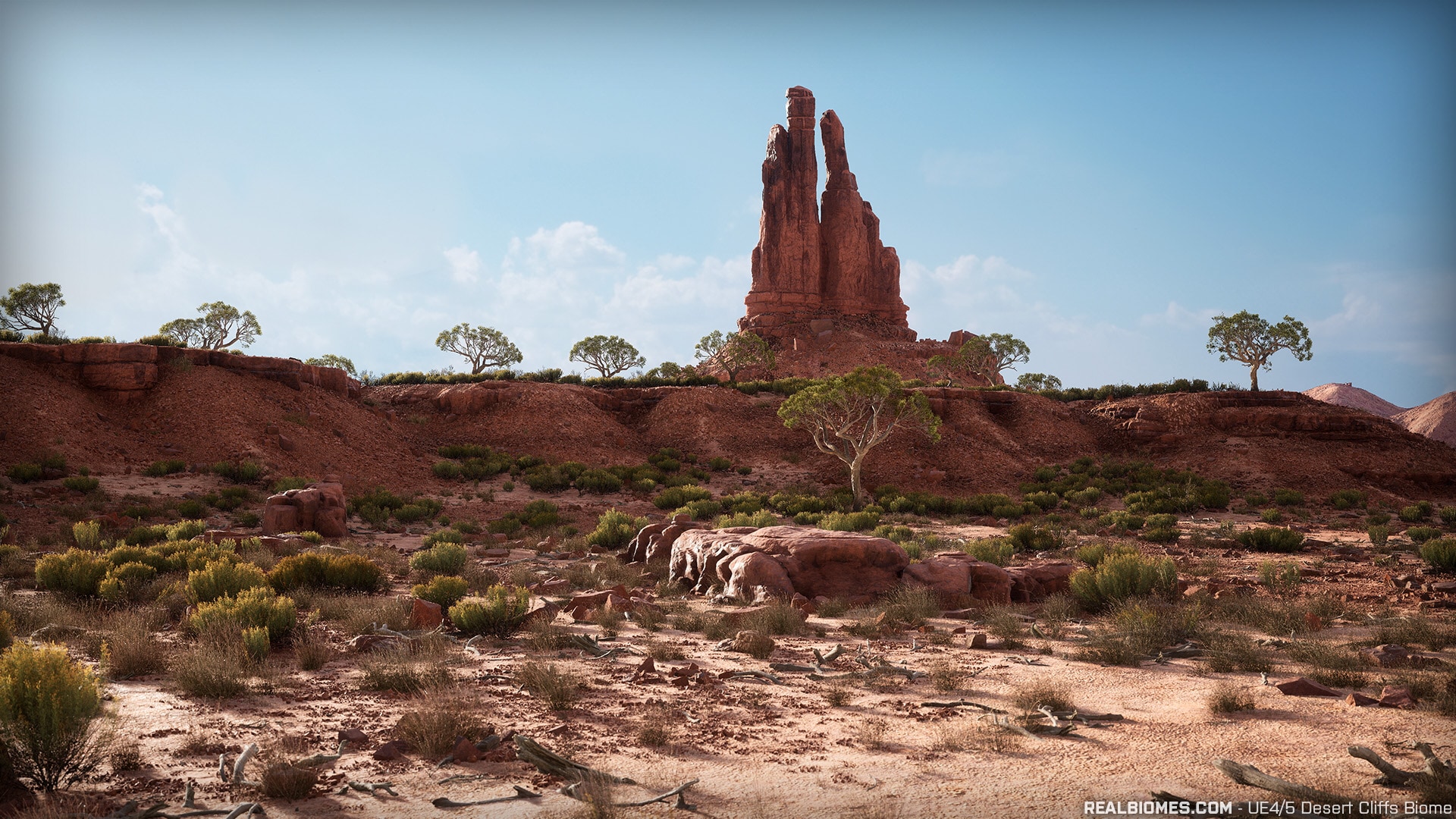 RB - RealBiomes Desert Cliffs Biome - Monument Valley (Trees, Grass