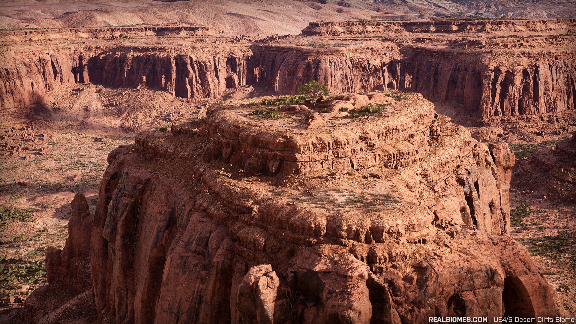 RB - RealBiomes Desert Cliffs Biome - Monument Valley (Trees, Grass