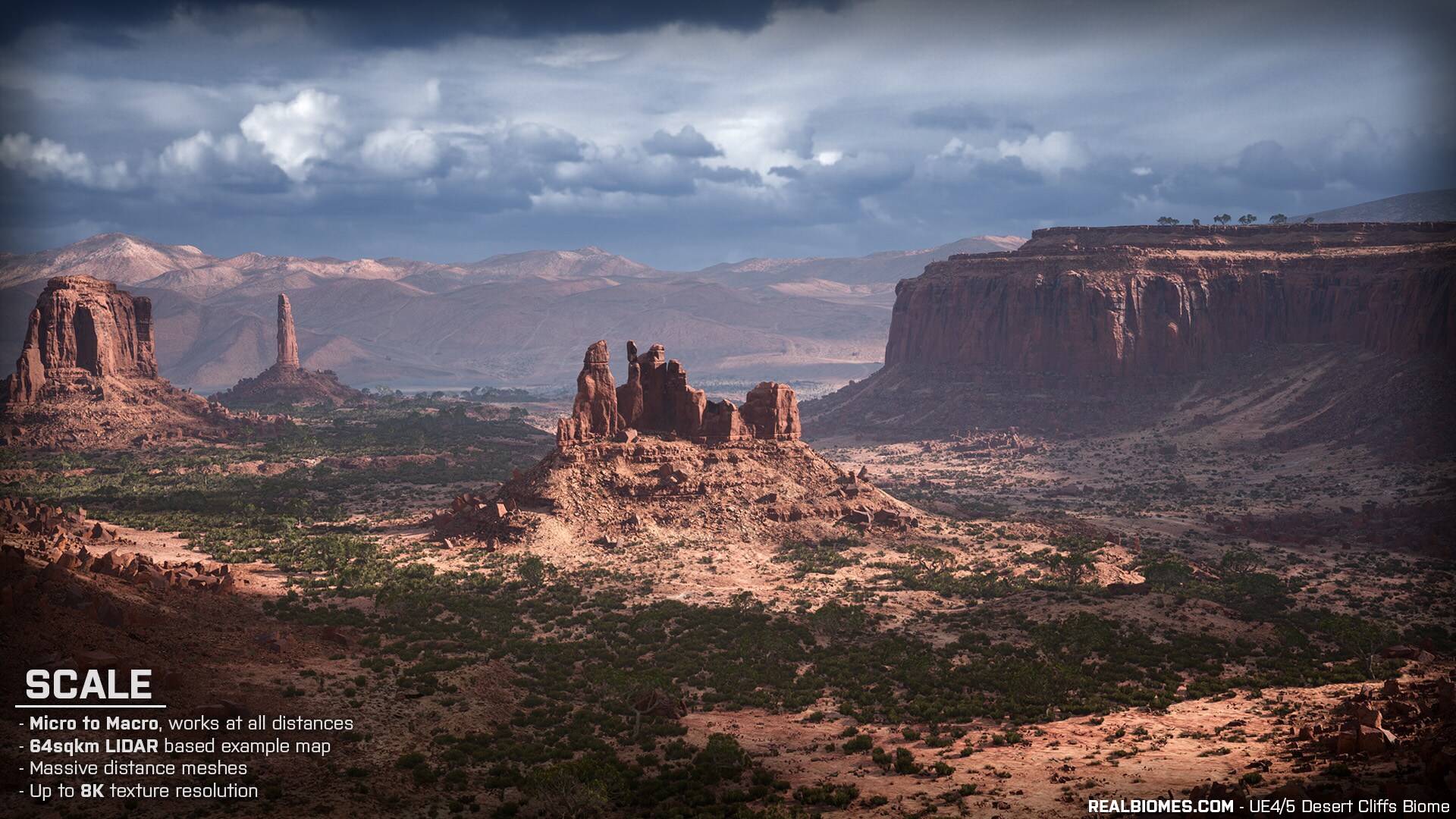 RB - RealBiomes Desert Cliffs Biome - Monument Valley (Trees, Grass