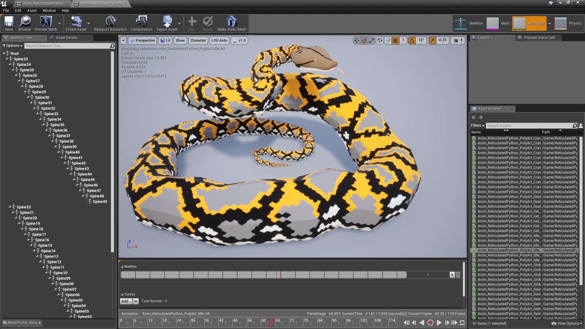 Animated Pythons Volume 3 in Characters - UE Marketplace