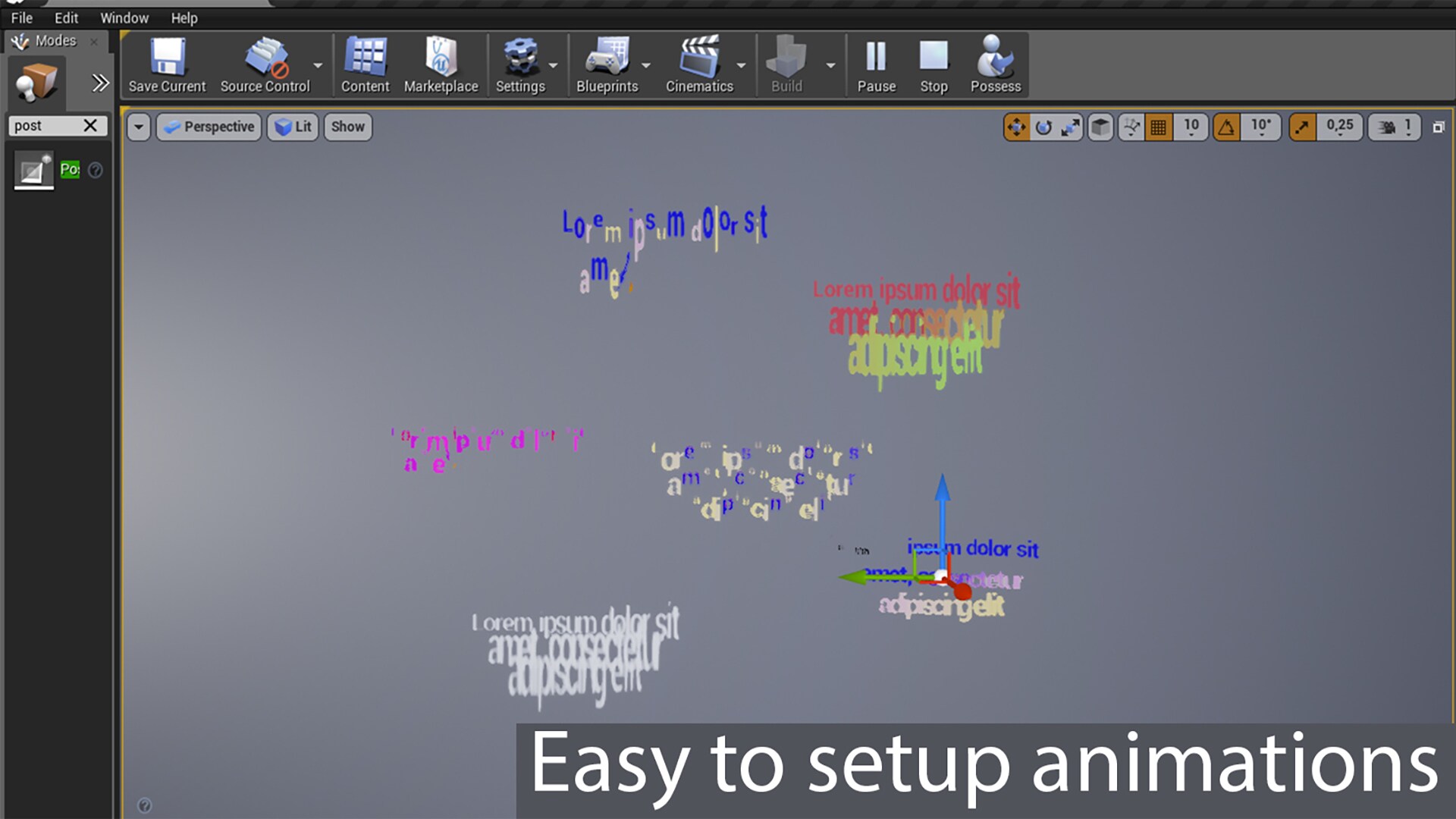 Text animation system in Blueprints – ASSET CLOUD