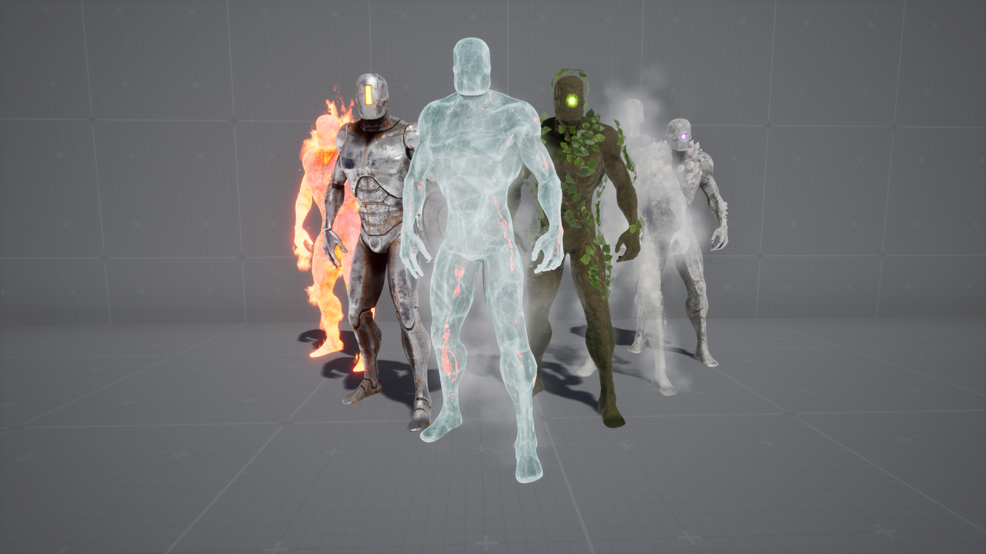 Elemental Golems Character Asset Pack