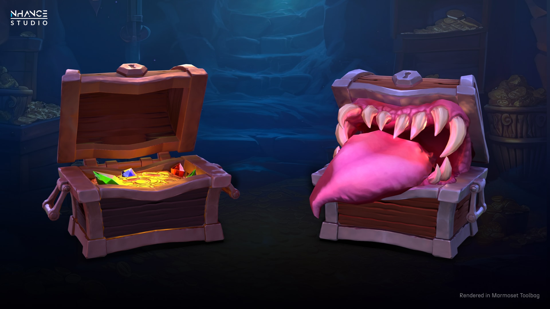 Stylized Fantasy Mimic Treasure Chest