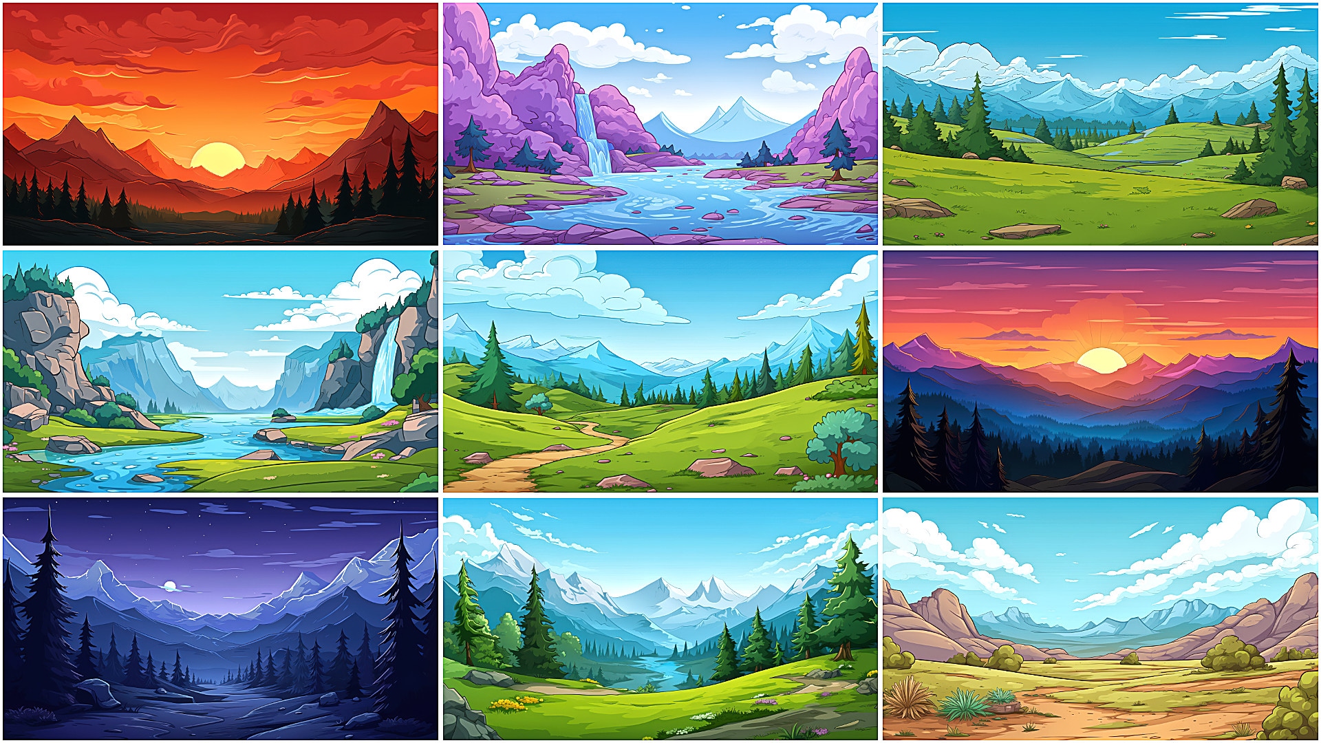 BACKGROUND Cartoon Mountain 2 ASSET CLOUD background-cartoon-mountain-2-asset-cloud