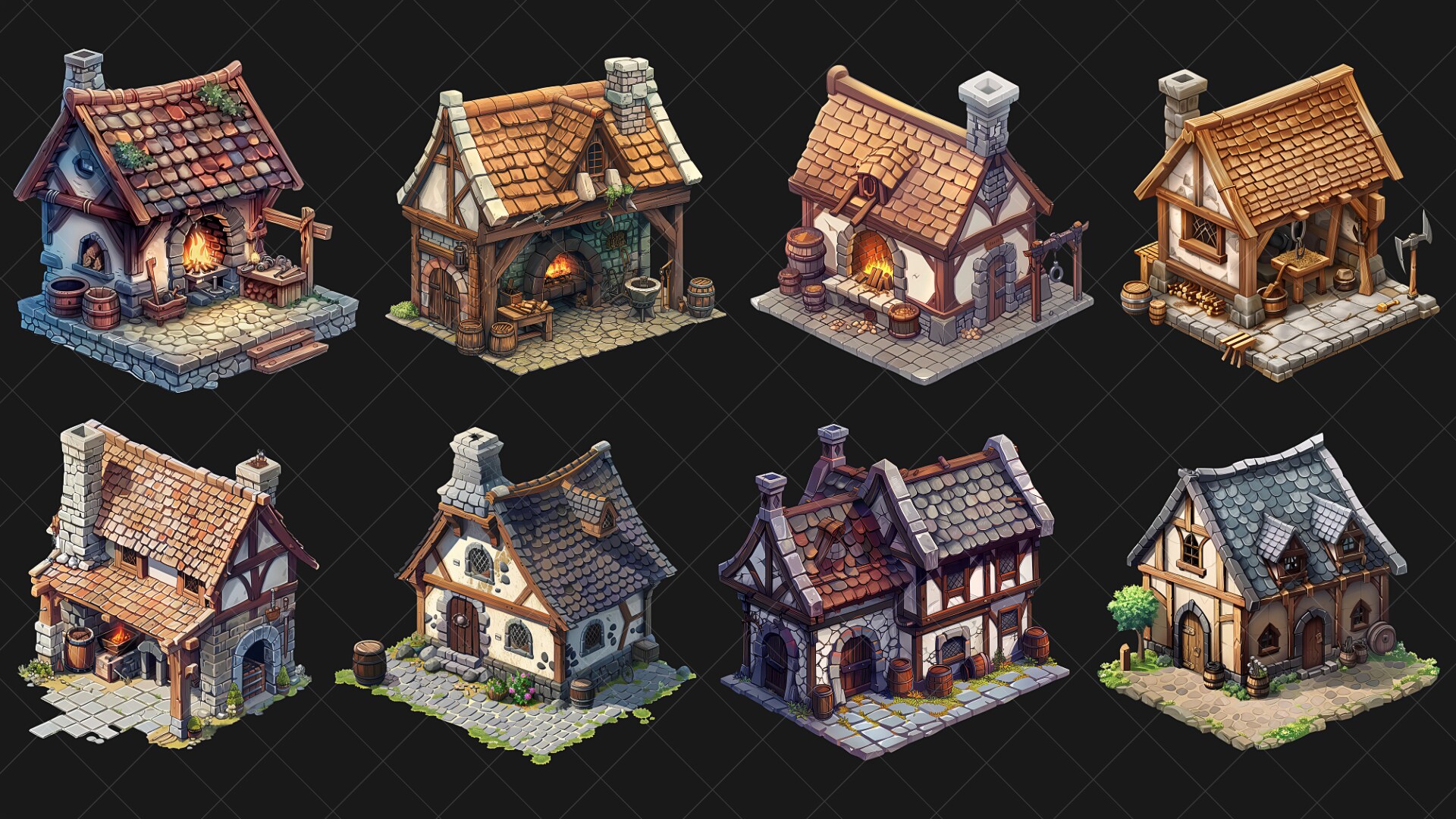 ISOMETRIC - Fantasy Medieval House 1, 카테고리 2D 애셋 - UE 마켓플레이스