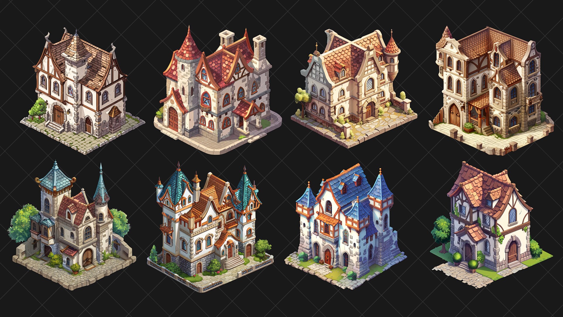 ISOMETRIC - Fantasy Medieval House 1, 카테고리 2D 애셋 - UE 마켓플레이스