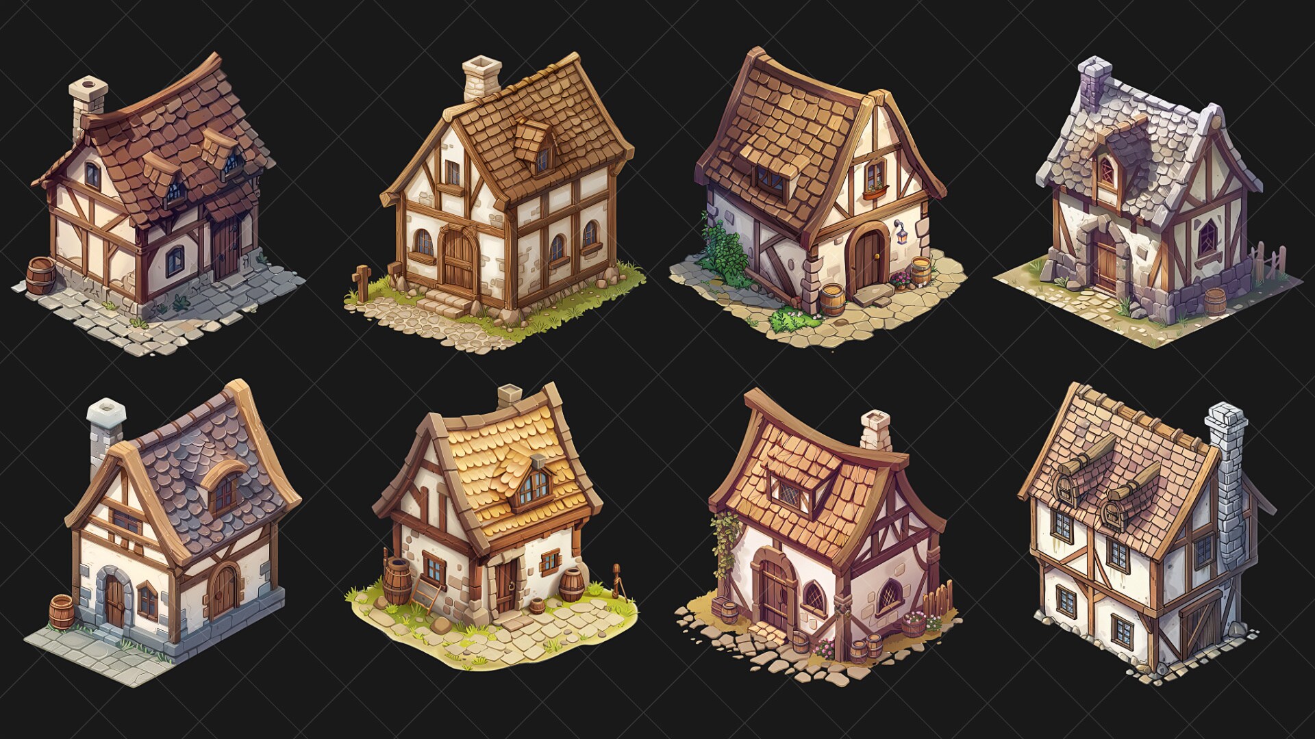 ISOMETRIC - Fantasy Medieval House 1, 카테고리 2D 애셋 - UE 마켓플레이스