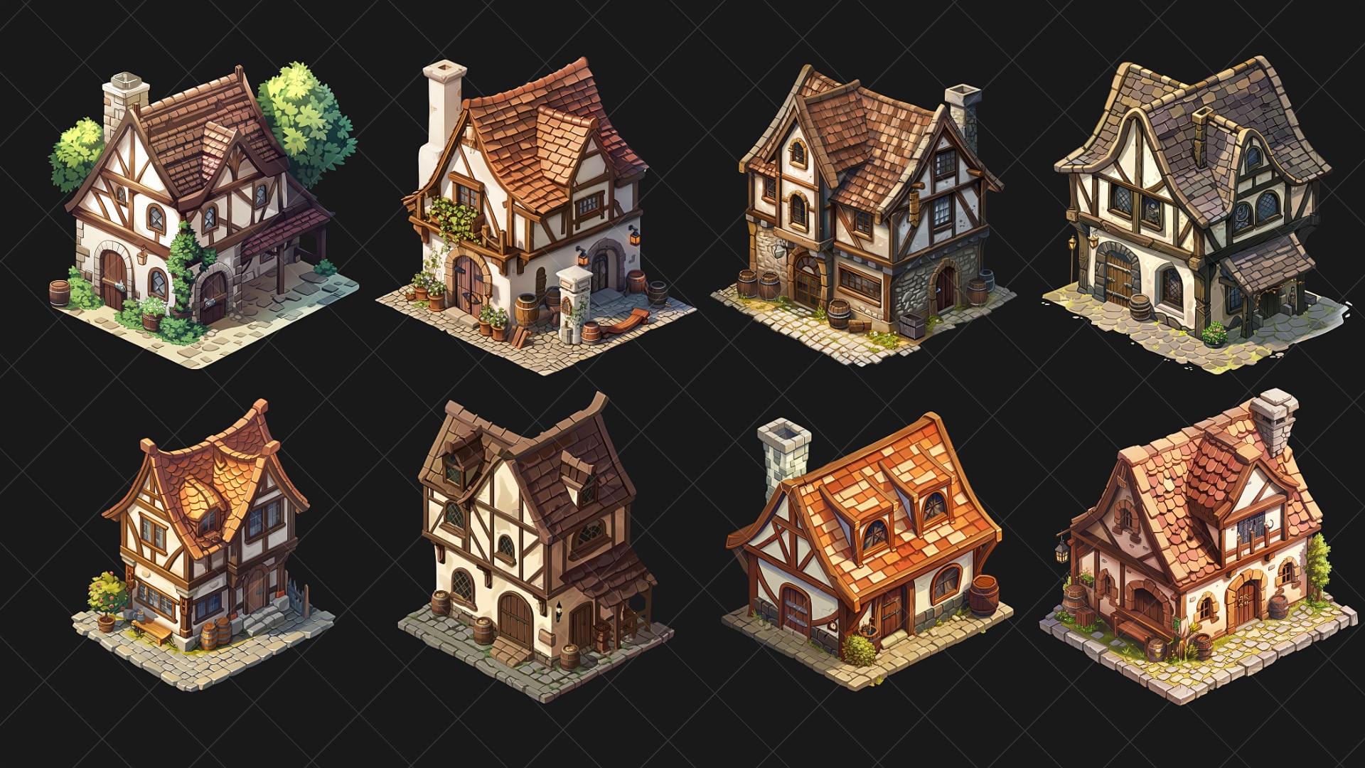 ISOMETRIC - Fantasy Medieval House 1, 카테고리 2D 애셋 - UE 마켓플레이스