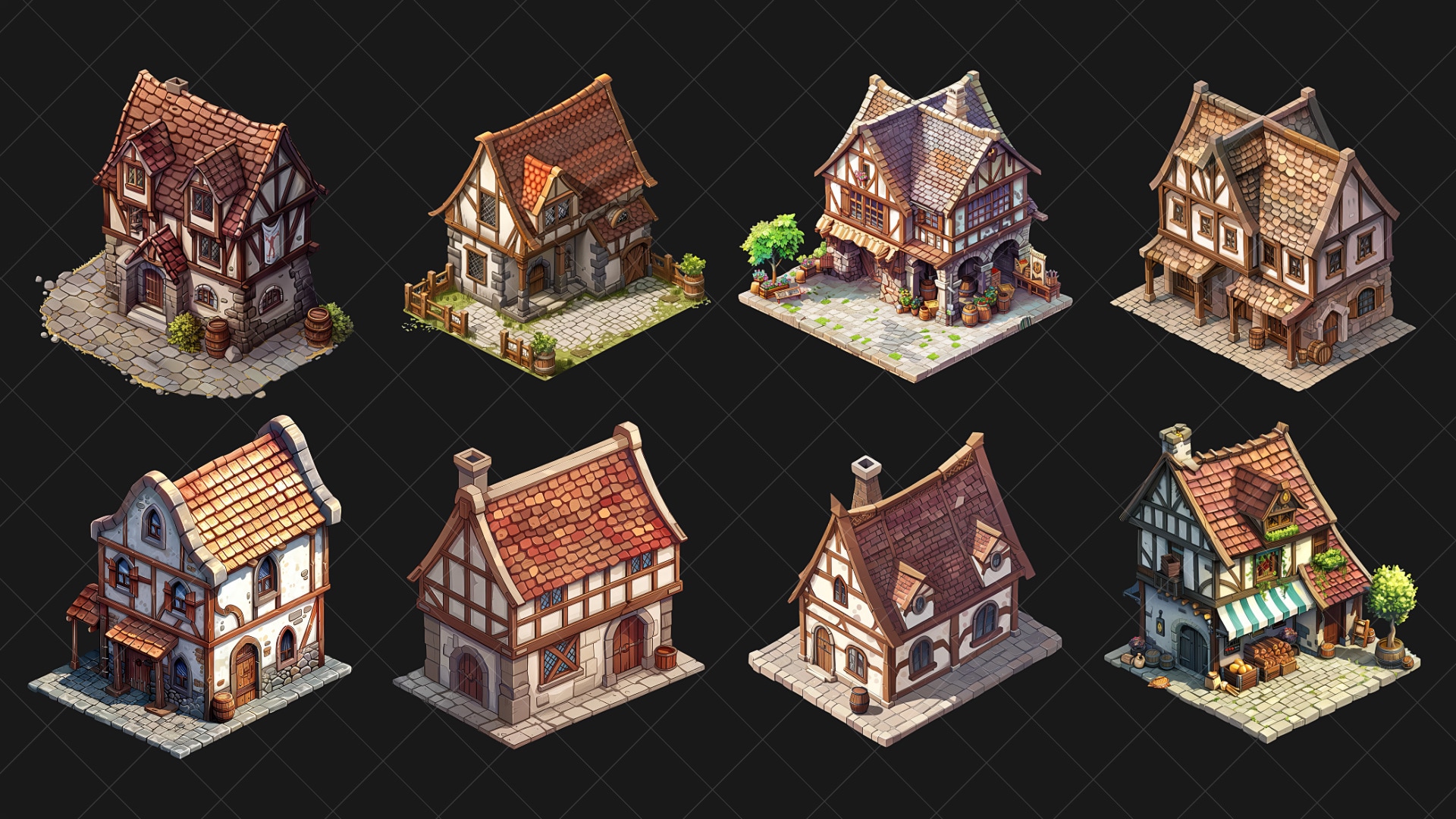 ISOMETRIC - Fantasy Medieval House 1, 카테고리 2D 애셋 - UE 마켓플레이스