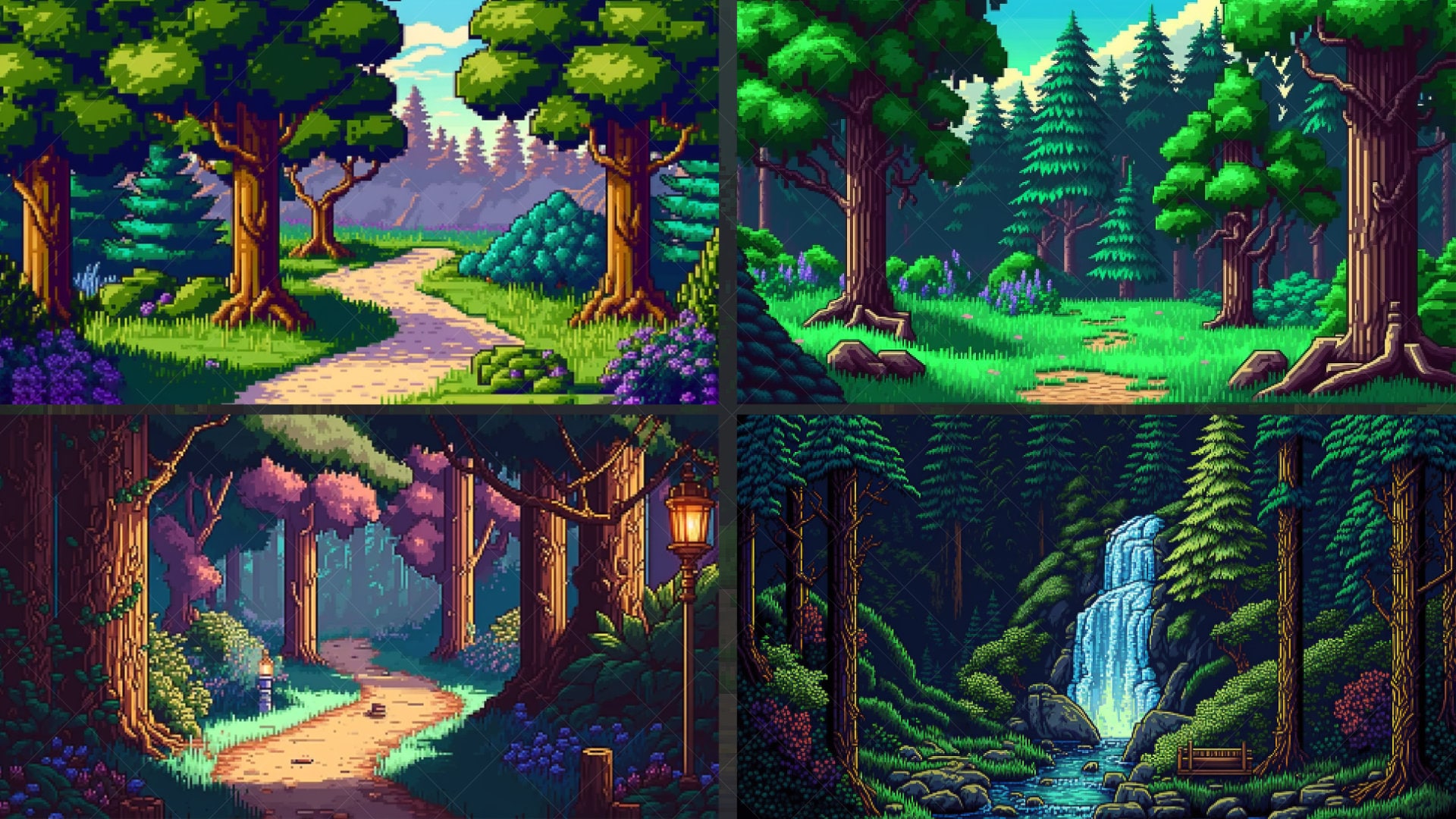 BACKGROUND - Pixel Forest 1 in 2D Assets - UE Marketplace