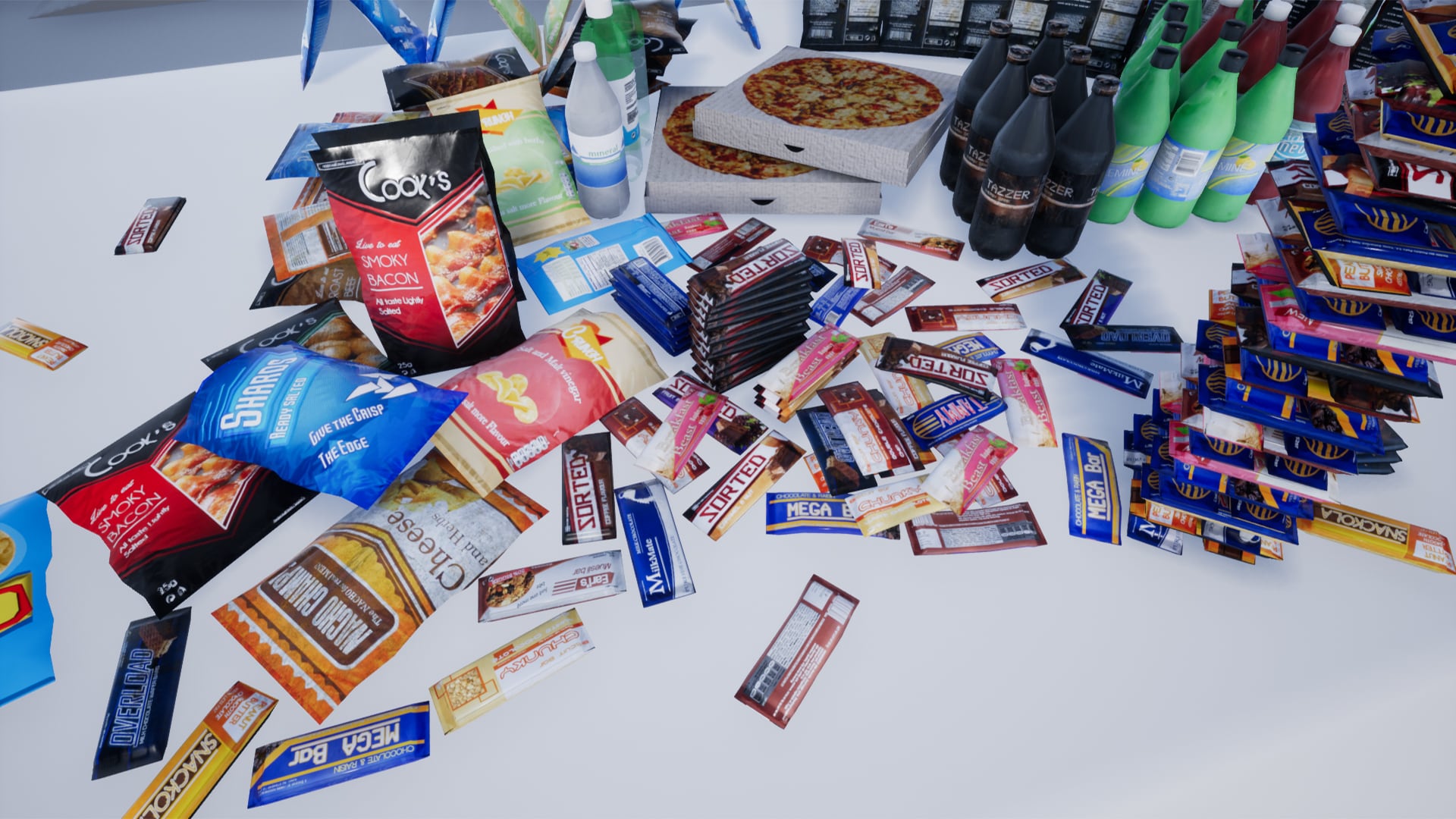 Snacks, Food, Softdrinks, Candy - Also for VR & Mobile