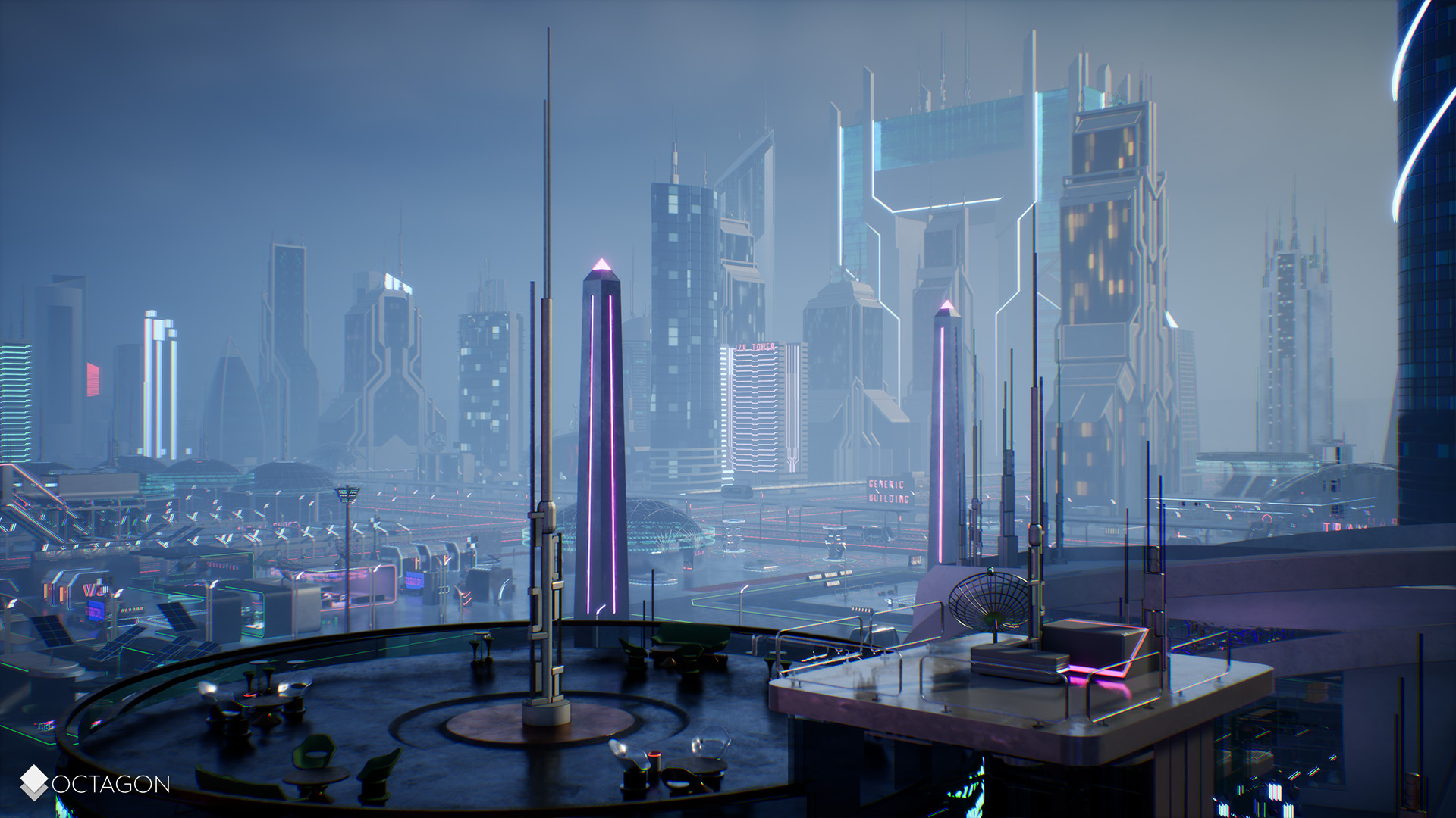 Retro Sci-Fi Futuristic City Pack