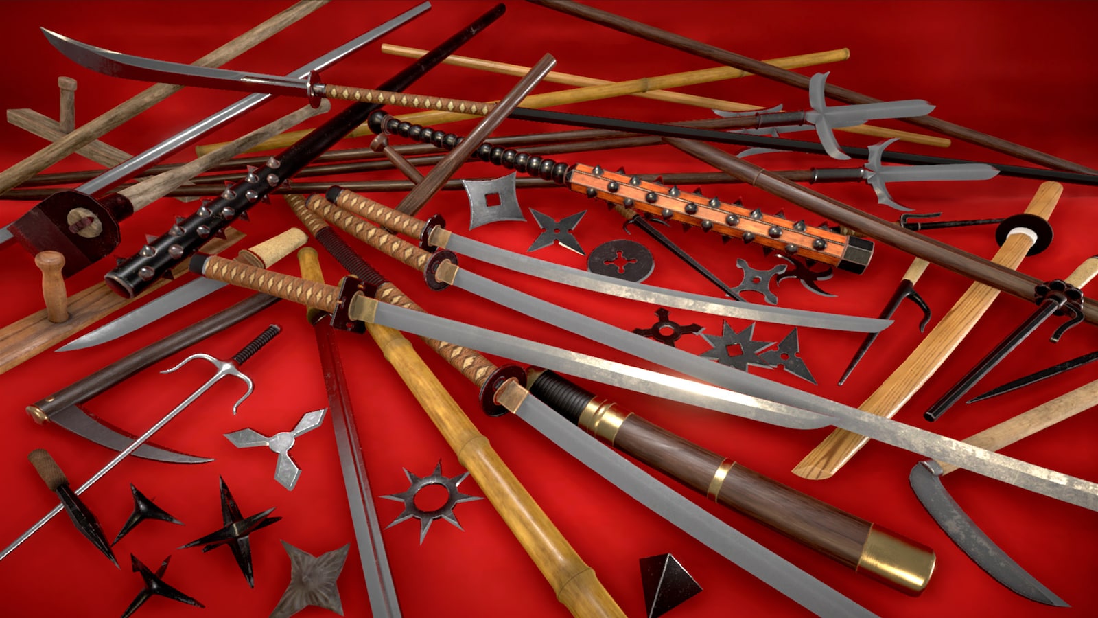 Japanese Samurai Weapons Swords, Shuriken and Many More in Weapons