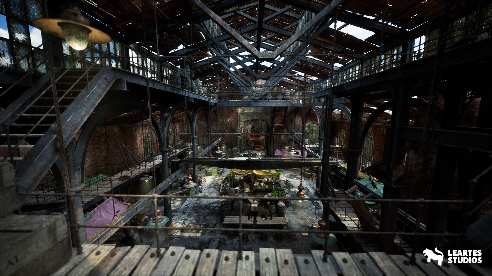 inside abandoned warehouse