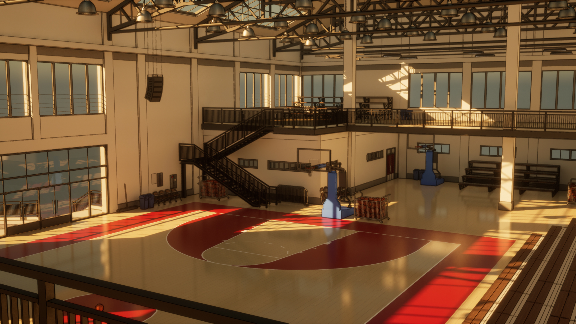 Cartoon Style Basketball Stadium