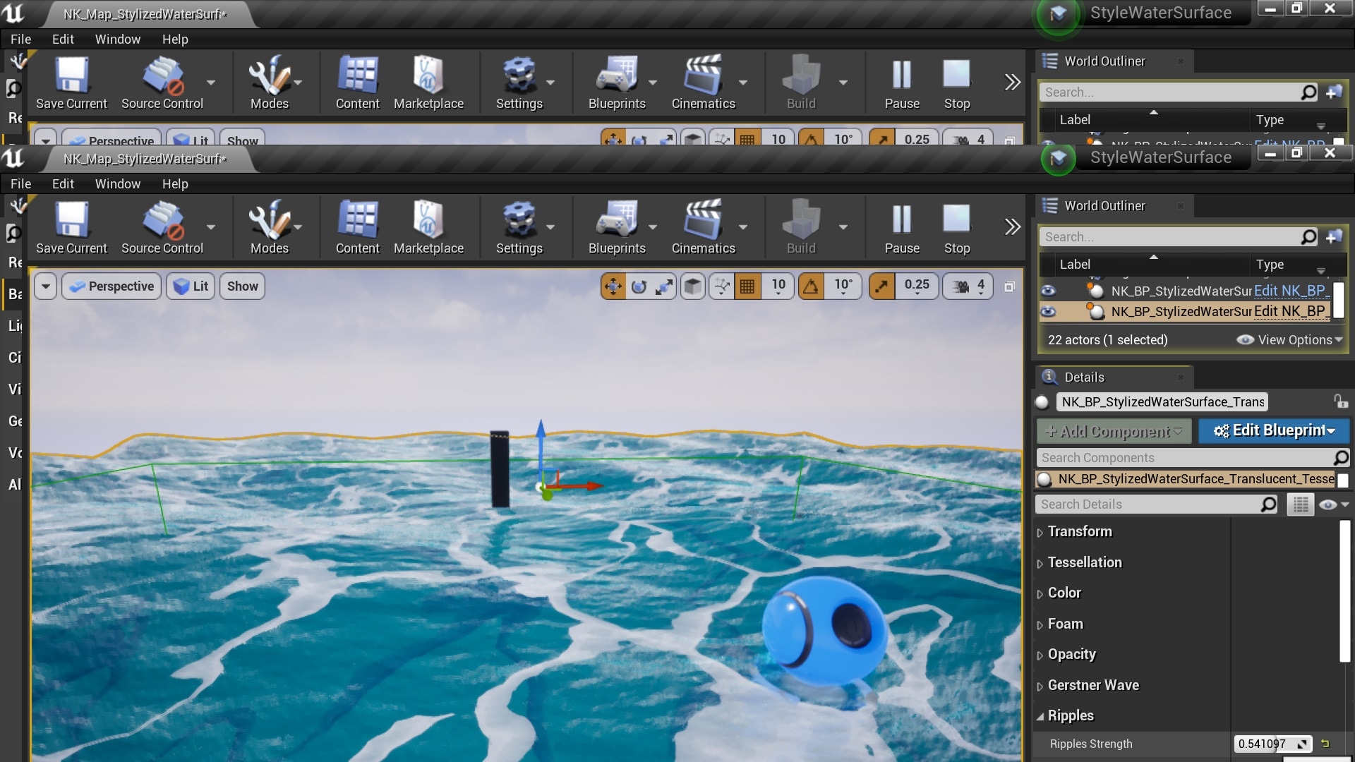 Stylized Water Surface In Materials Ue Marketplace