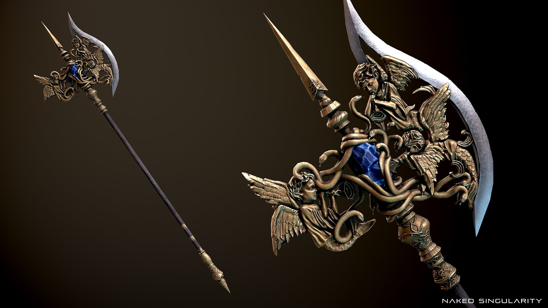 Dark Fantasy Halberd - Polearm