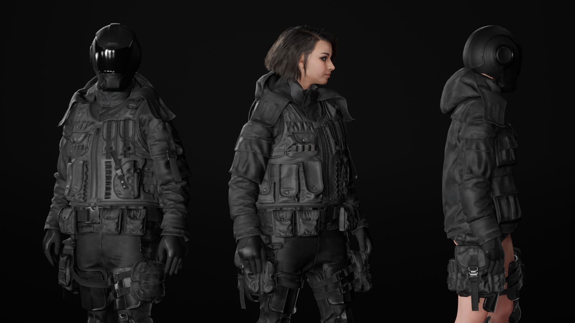 Woman - Agent Outfit - Modular - Rigged in Characters - UE Marketplace