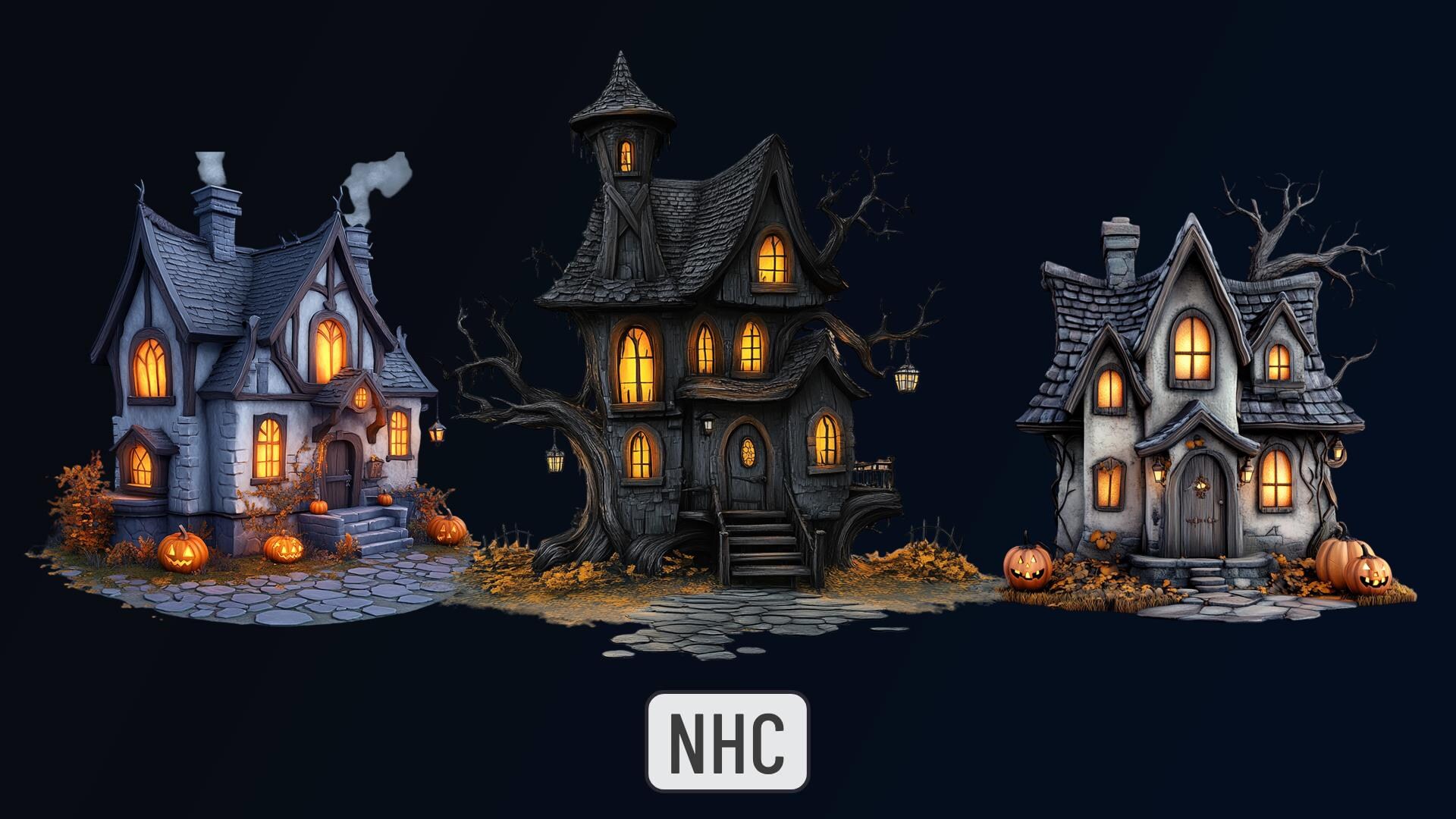 NHC Halloween Houses in 2D Assets UE Marketplace