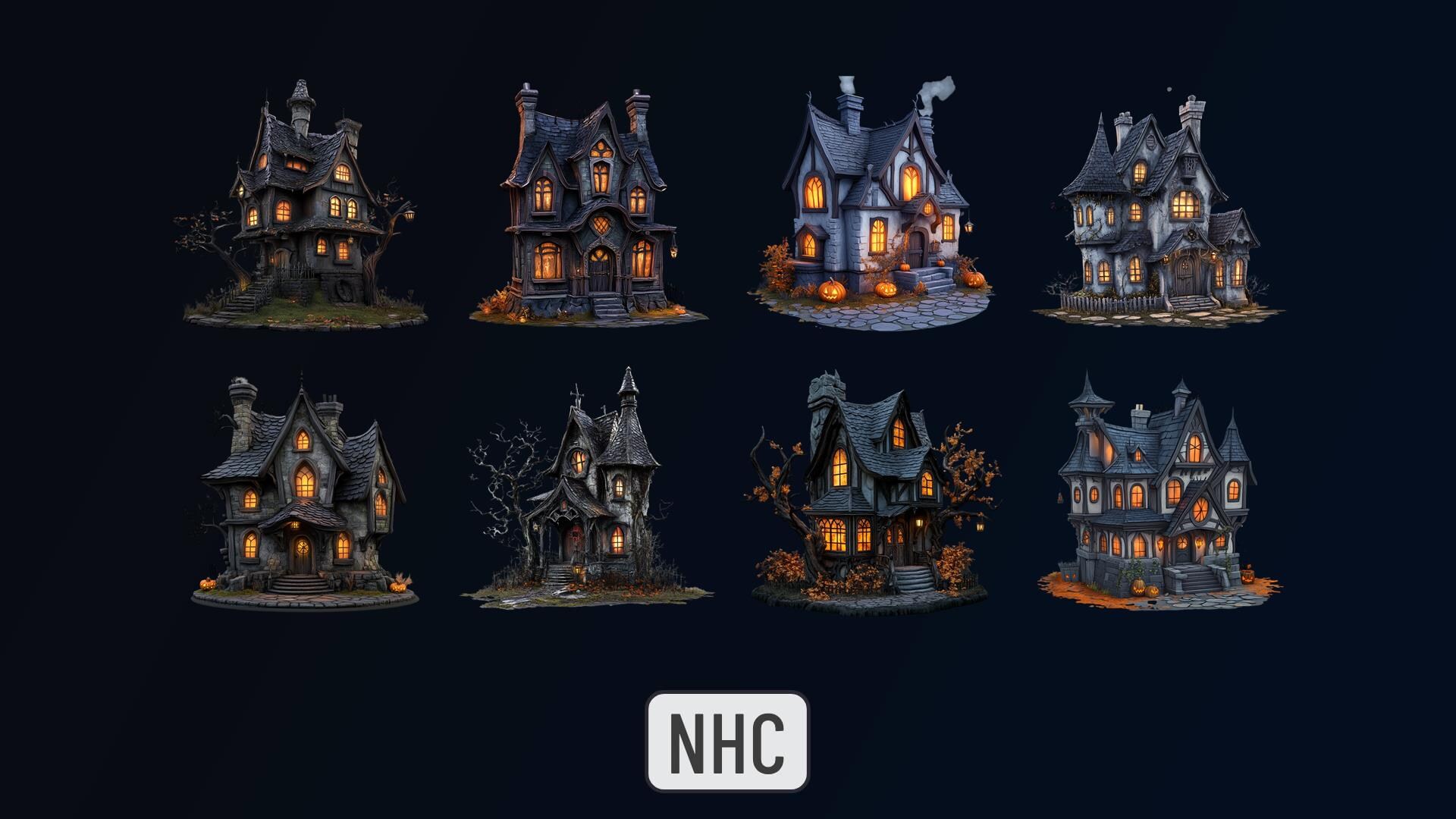 NHC Halloween Houses in 2D Assets UE Marketplace