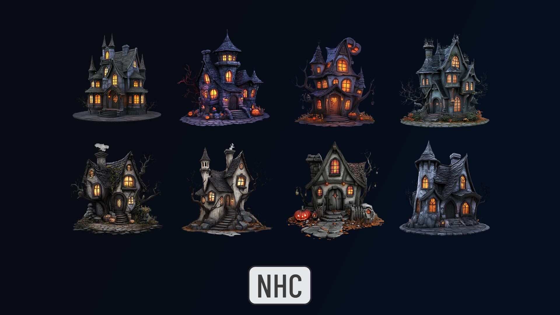 NHC Halloween Houses in 2D Assets UE Marketplace
