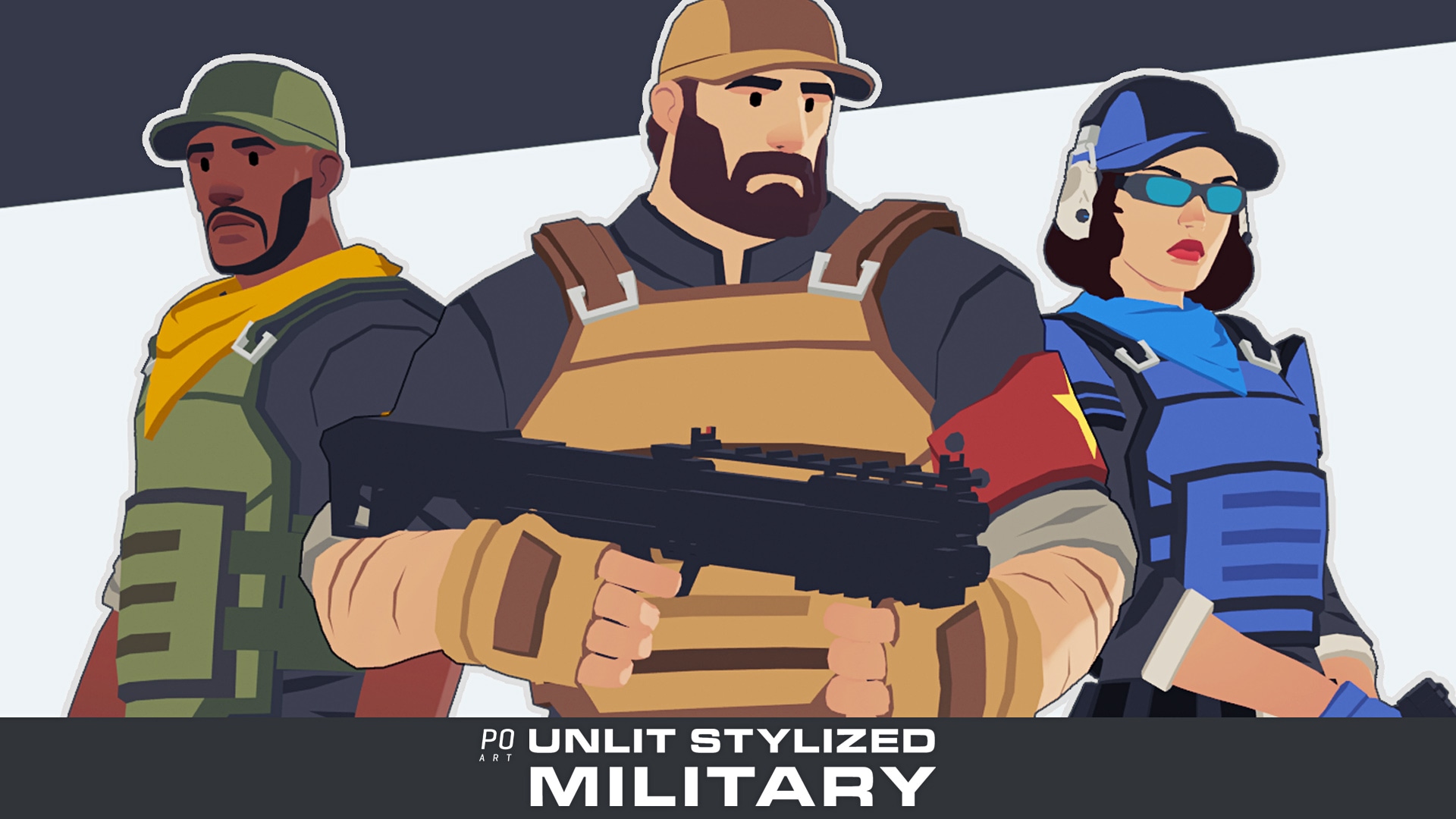 Unlit Stylized Military Characters