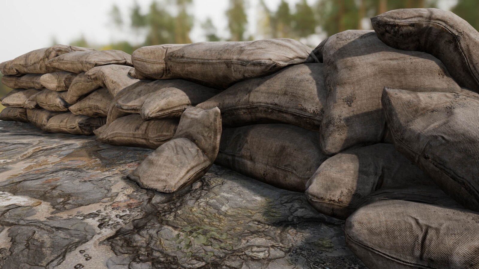 WW2 Sandbag Walls in Props UE Marketplace