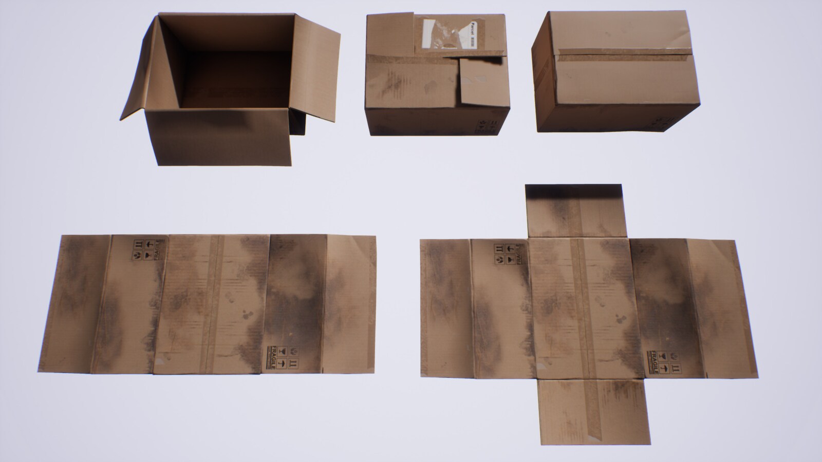 High Quality Cardboard Box mini set in Props UE Marketplace