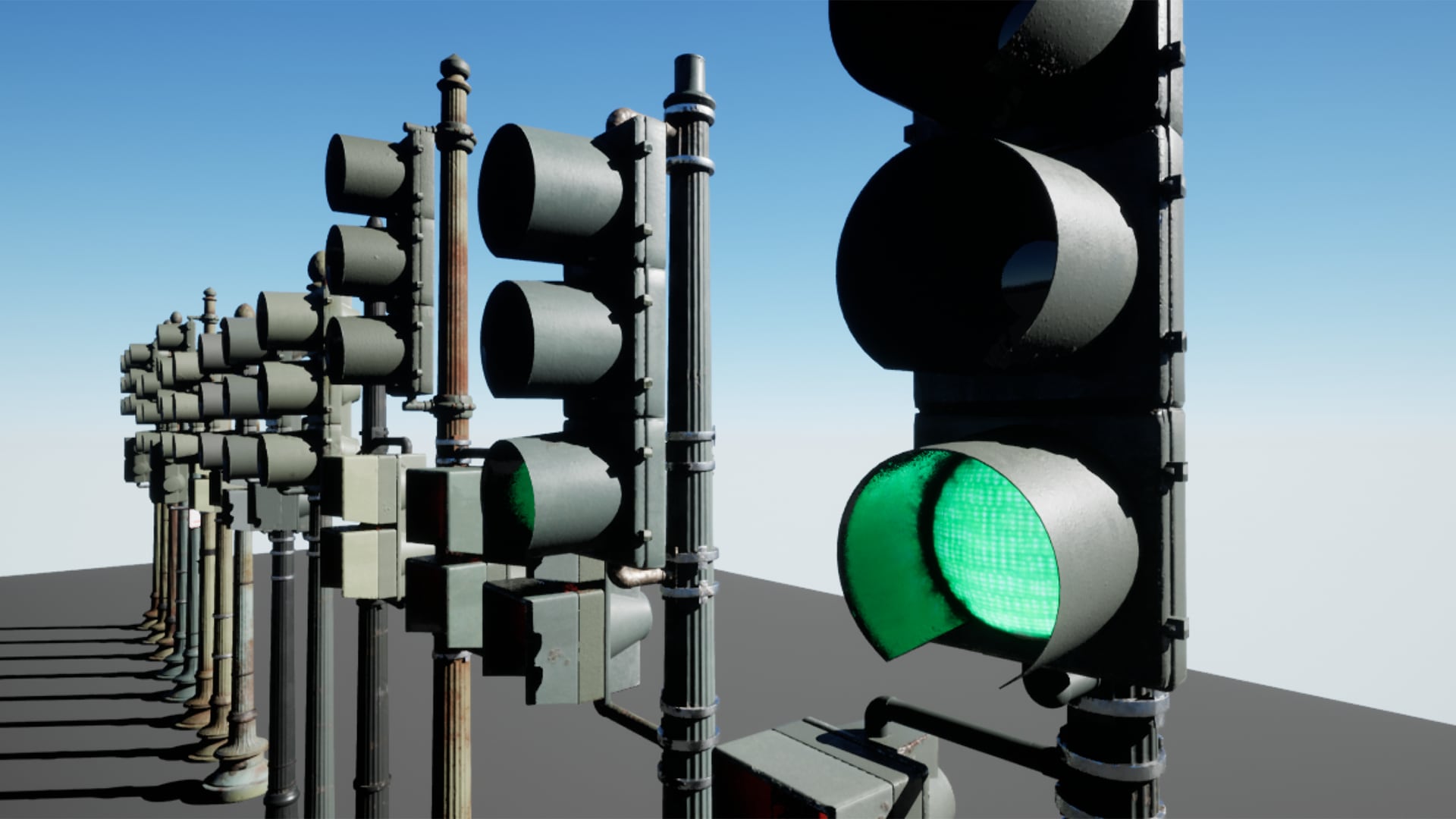 Traffic Lights Animated 14 Pack USA Stop light City in Props UE