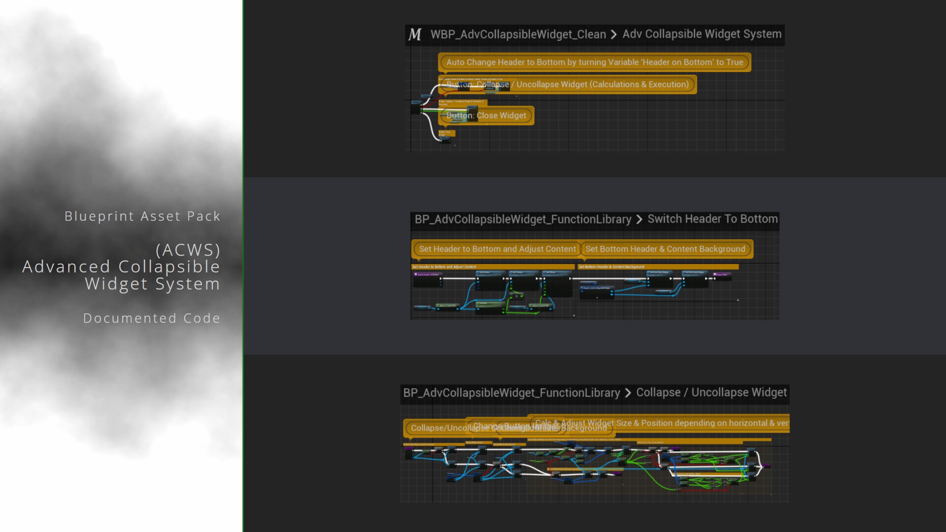 Advanced Collapsible Widget System (ACWS), 카테고리 블루프린트 - UE 마켓플레이스