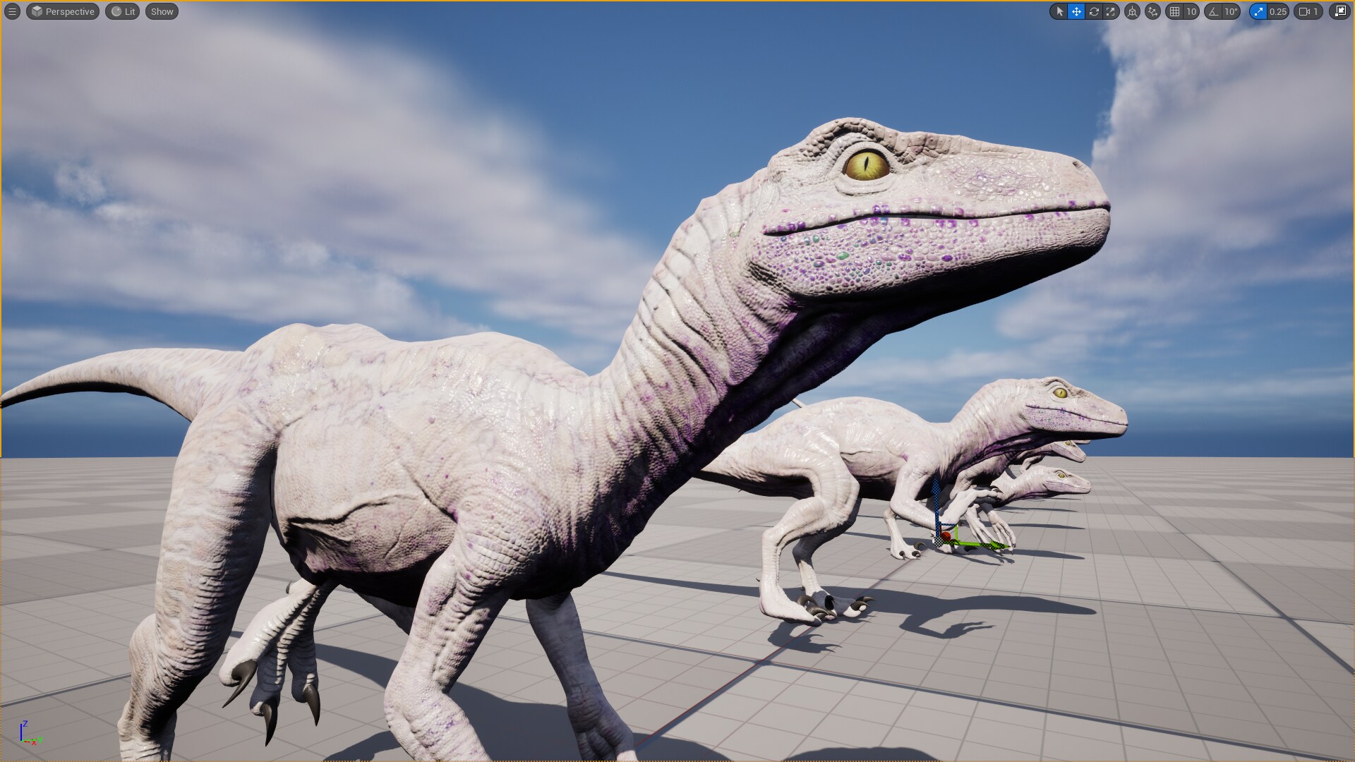 White Raptor Dinosaur Control Rig：キャラクター - UE マーケットプレイス