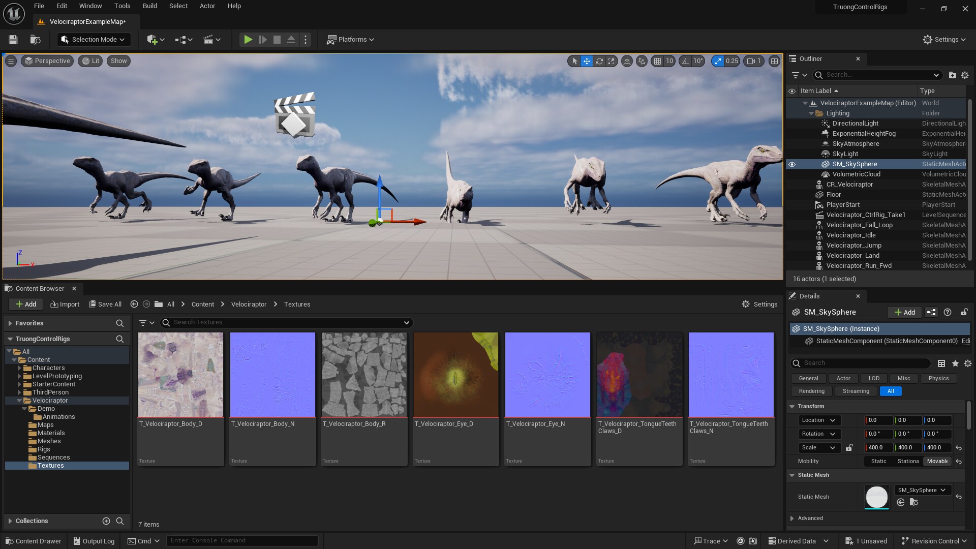 White Raptor Dinosaur Control Rig：キャラクター - UE マーケットプレイス