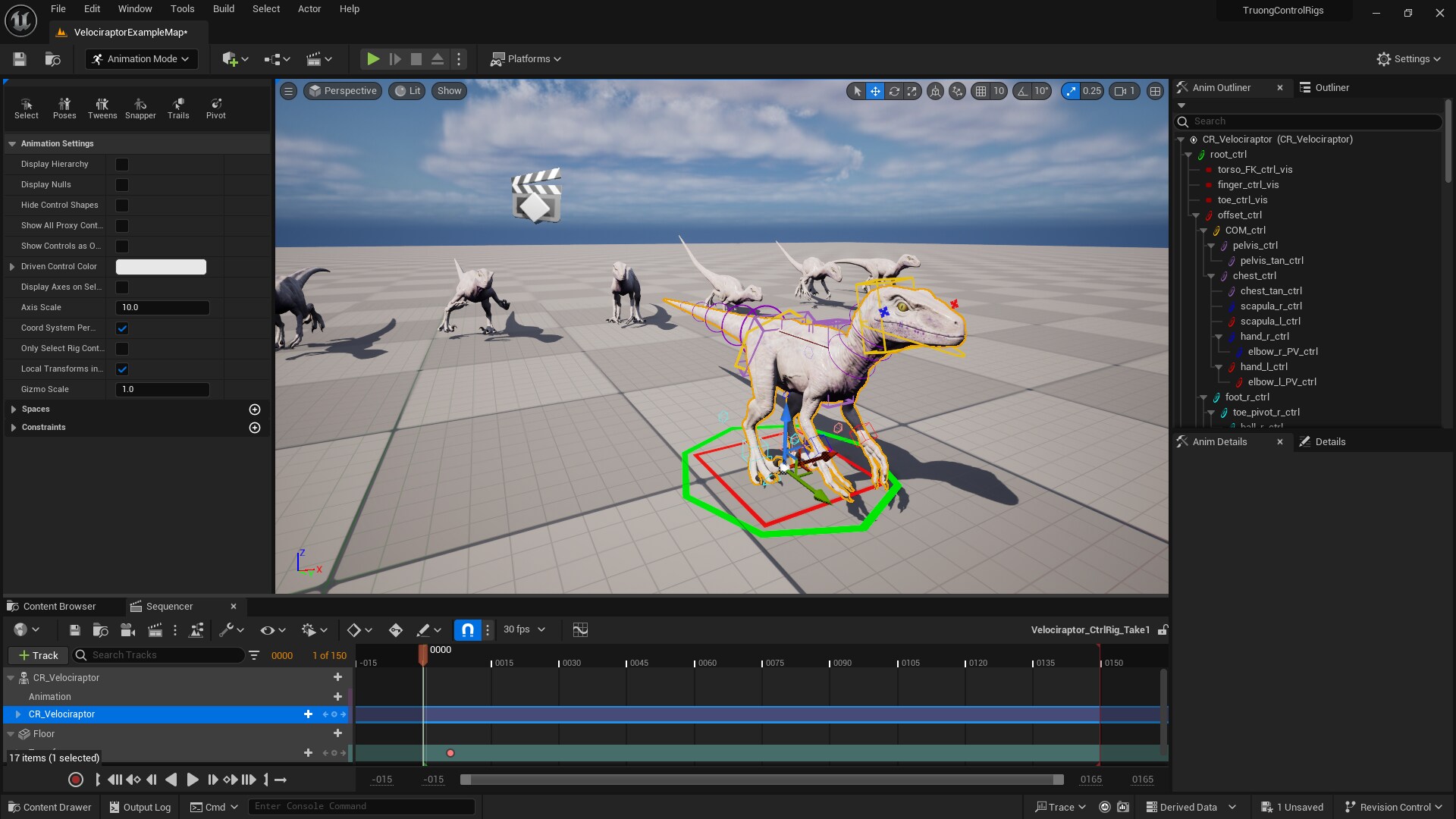 White Raptor Dinosaur Control Rig：キャラクター - UE マーケットプレイス