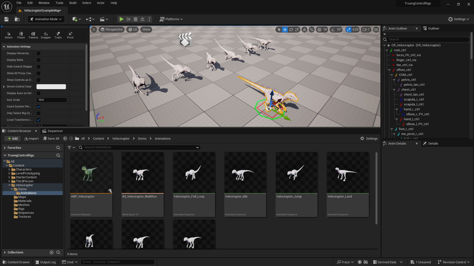 White Raptor Dinosaur Control Rig：キャラクター - UE マーケットプレイス