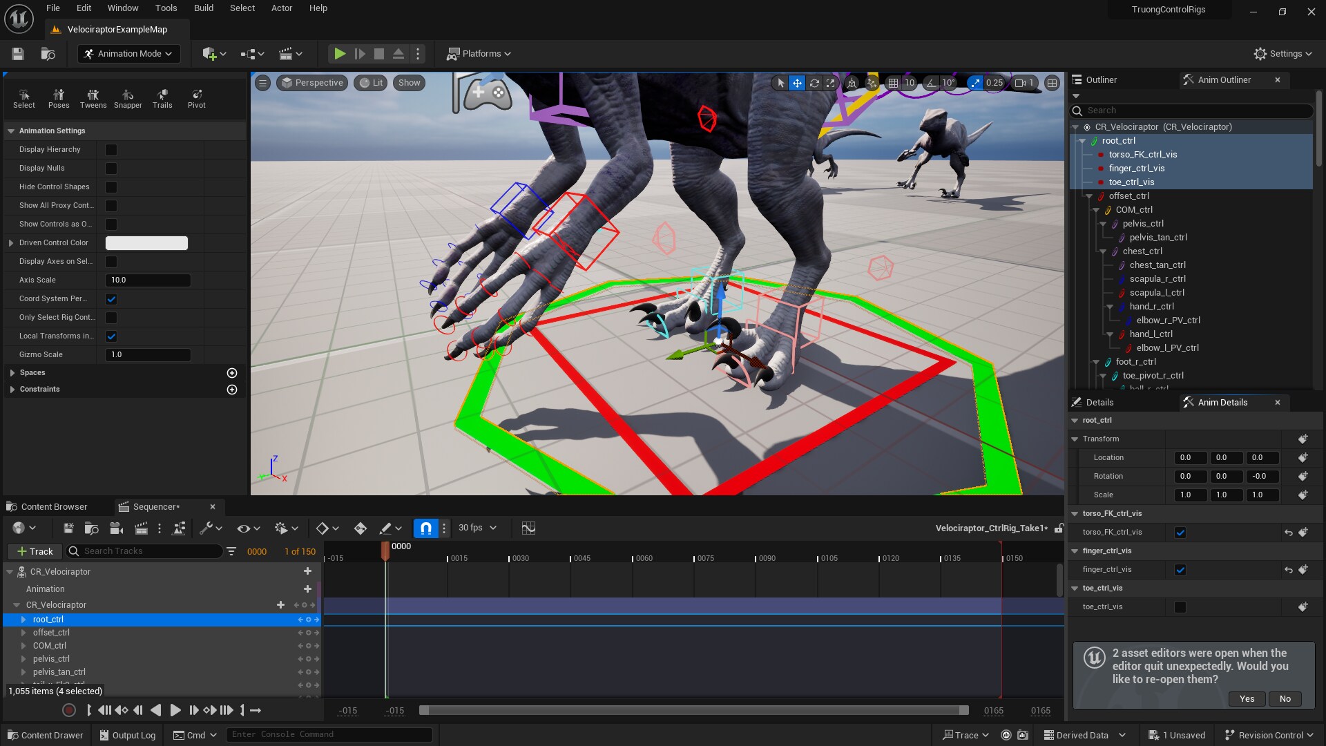 White Raptor Dinosaur Control Rig：キャラクター - UE マーケットプレイス