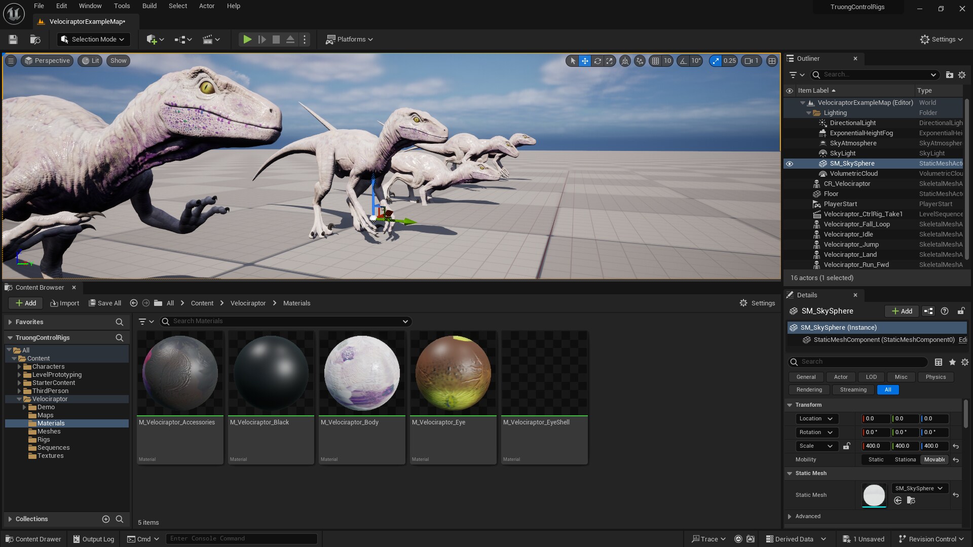 White Raptor Dinosaur Control Rig：キャラクター - UE マーケットプレイス