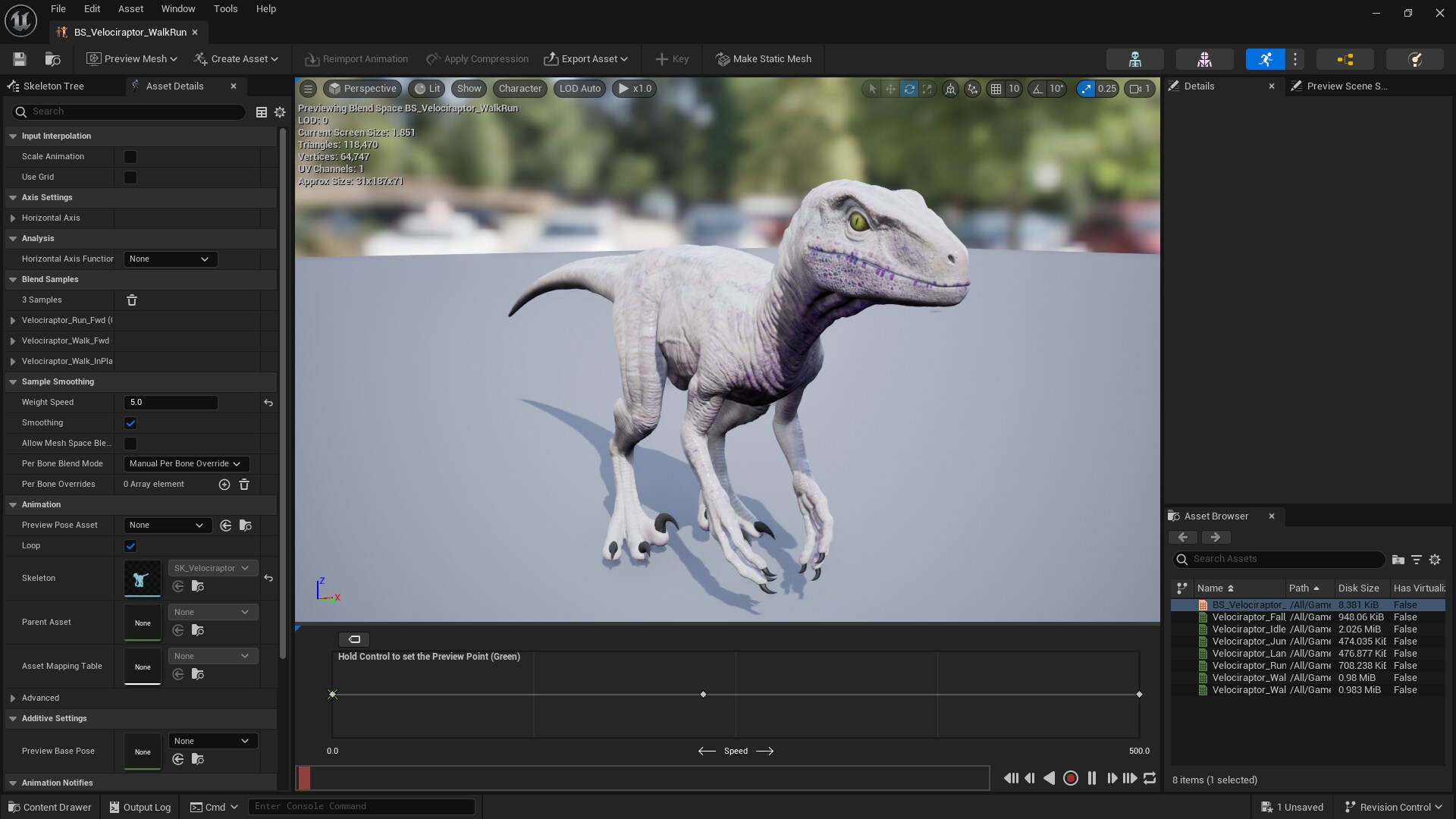 White Raptor Dinosaur Control Rig：キャラクター - UE マーケットプレイス