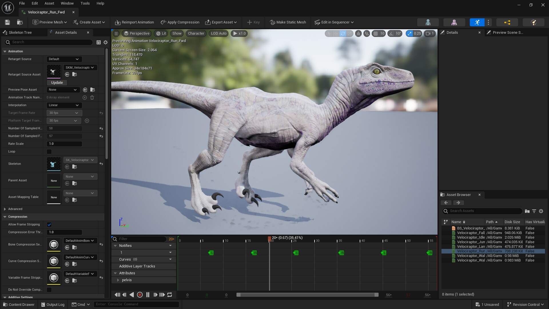 White Raptor Dinosaur Control Rig：キャラクター - UE マーケットプレイス