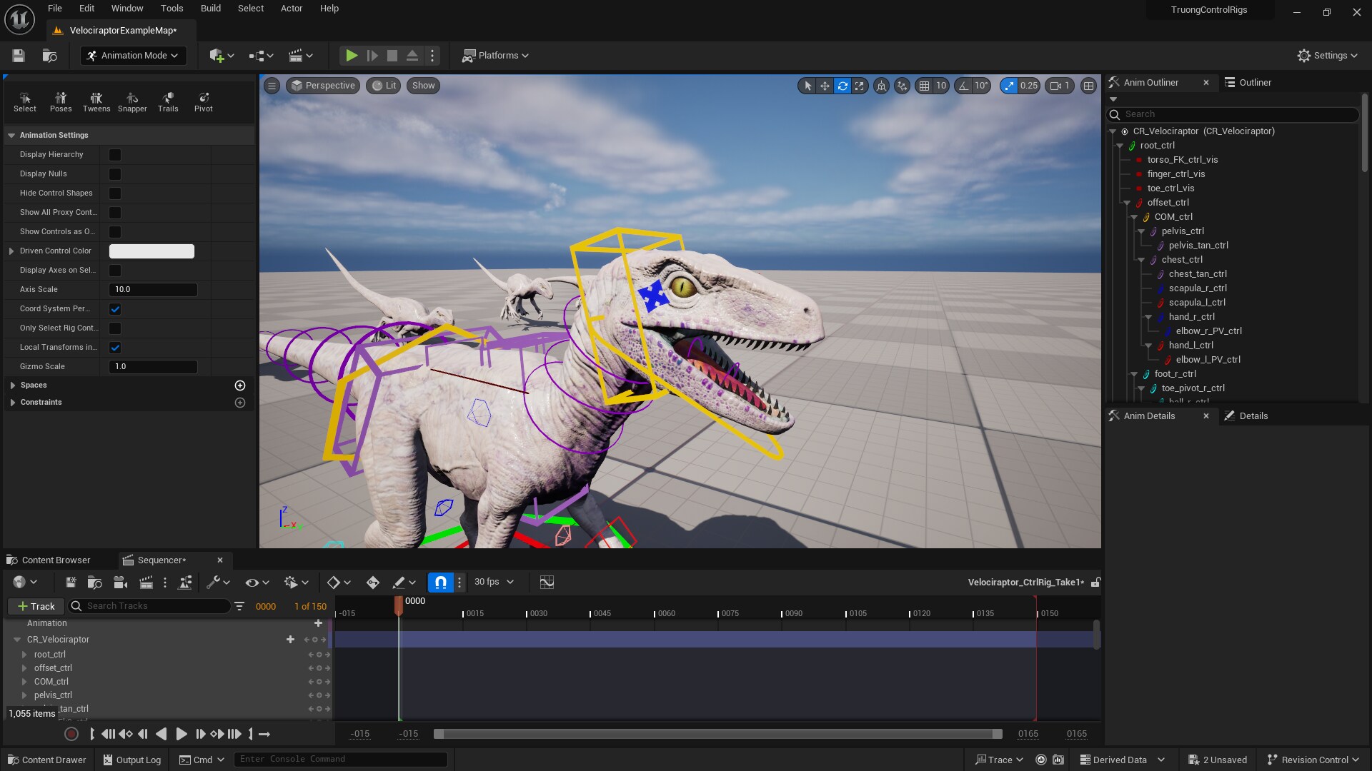 White Raptor Dinosaur Control Rig：キャラクター - UE マーケットプレイス