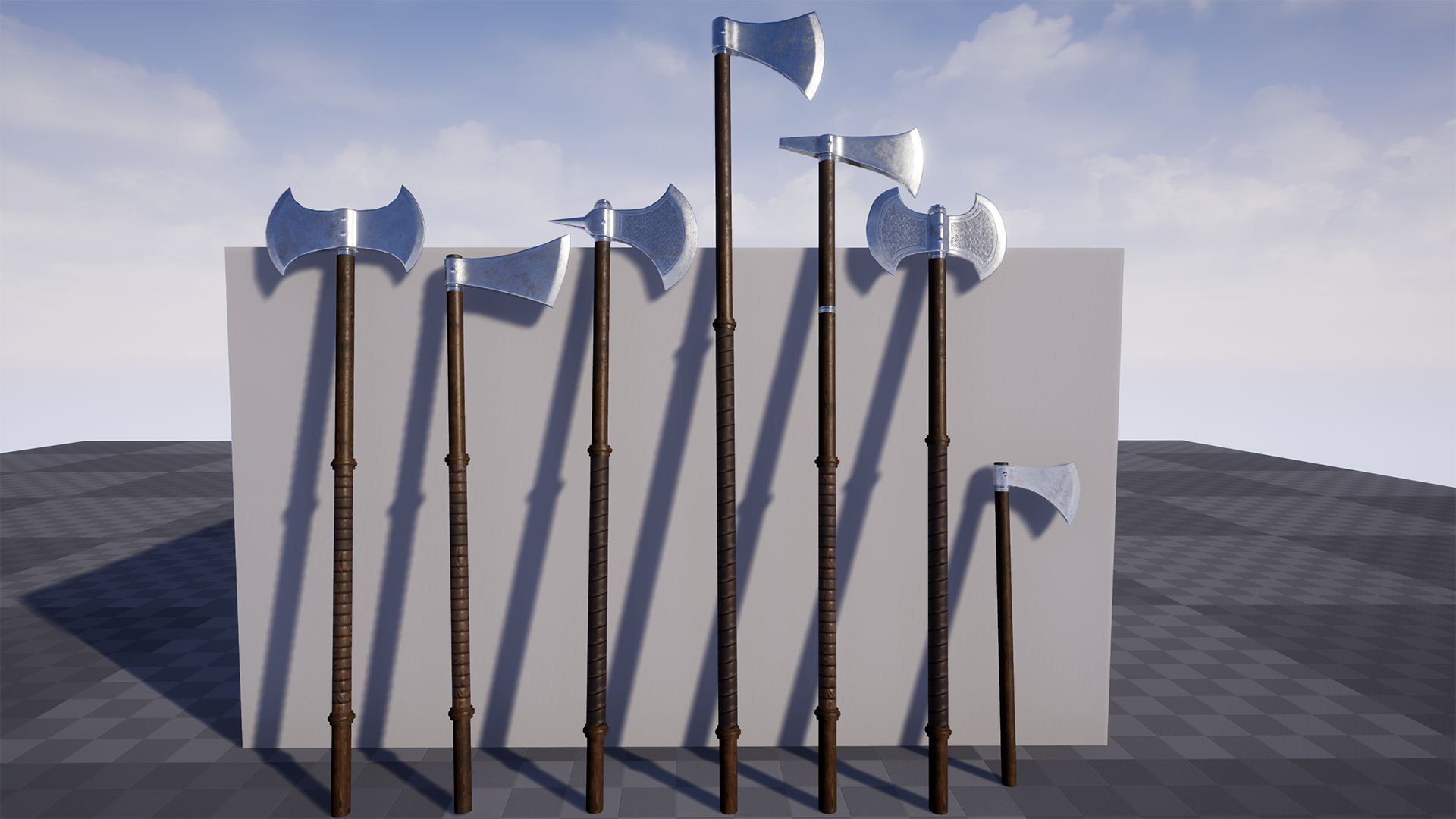 Medieval Long Battle Axe Pack in Weapons UE Marketplace